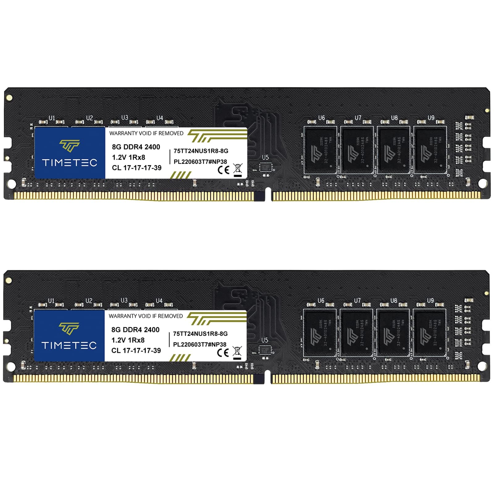 – 16GB KIT (2x8GB) DDR4 2400MHz (PC4-2400T) PC4-19200 UDIMM Desktop RAM – 288-Pin 1.2V CL17 Non-ECC Unbuffered DIMM Memory Module Upgrade