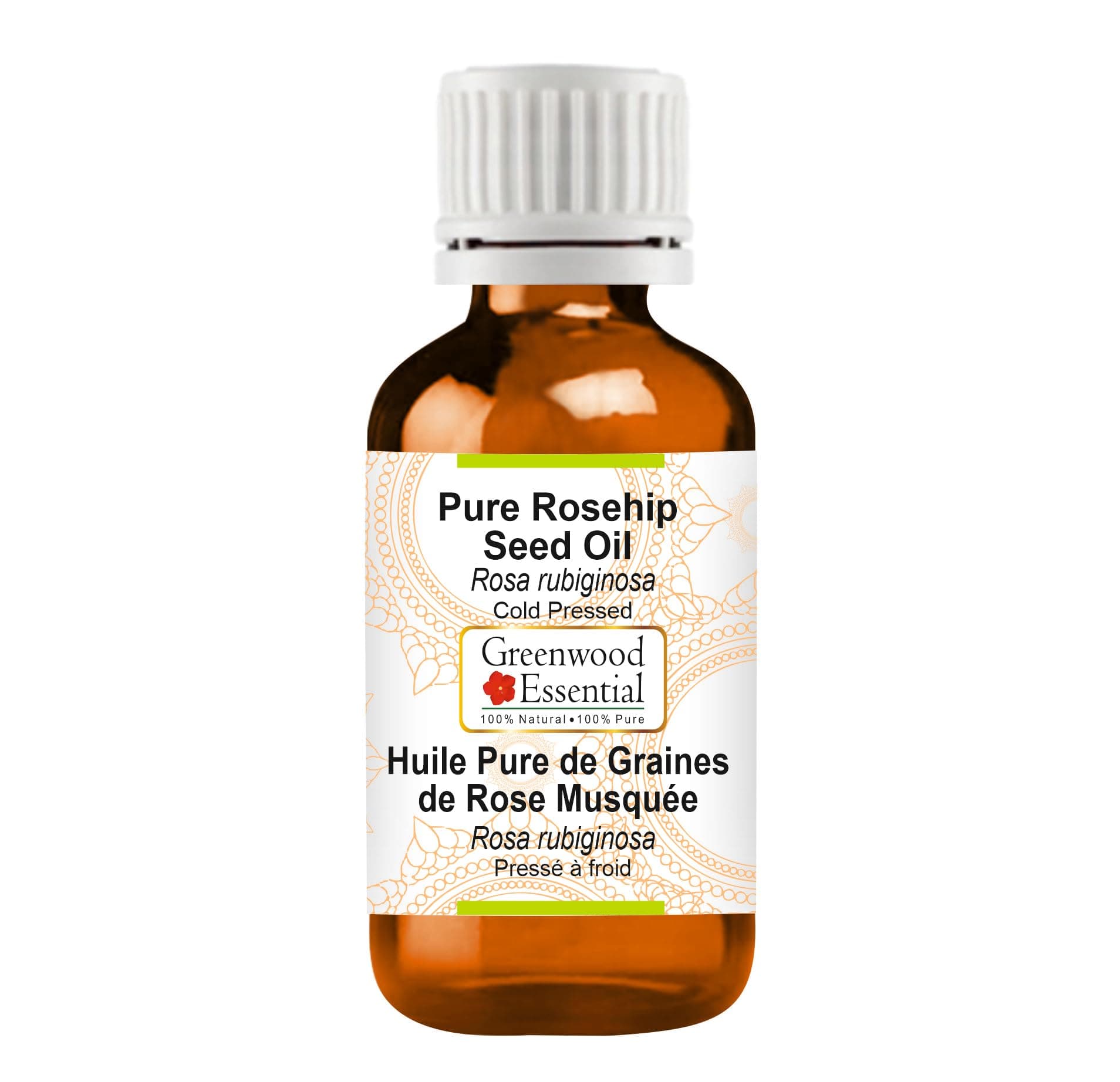 Pure Rosehip Seed Oil (Rosa rubiginosa) Cold Pressed 10ml (0.33 oz)