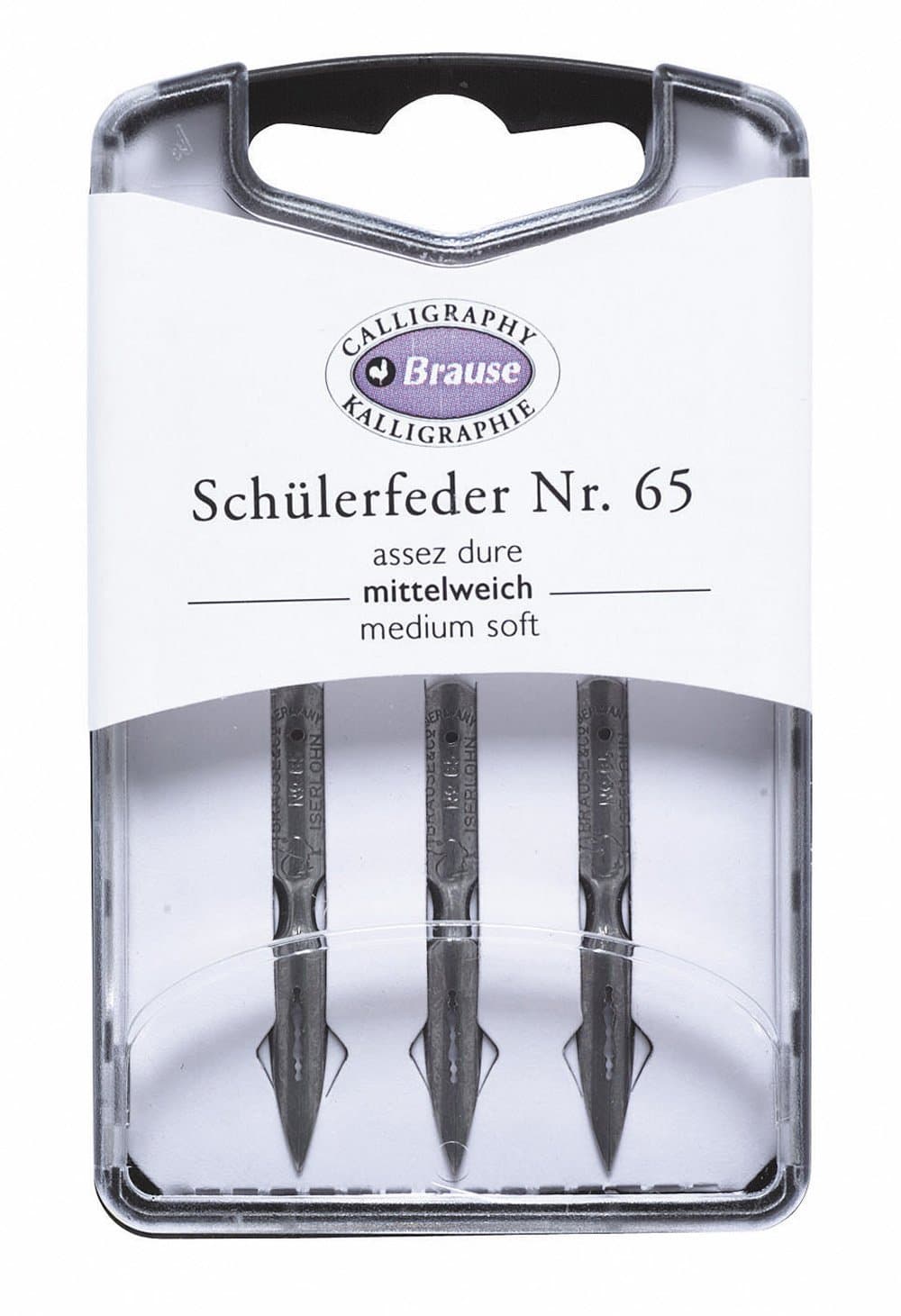 Brause 300065B - Writing nibs for pen/ nib holder - Box of 3 l'Ecolière metal nibs - Made in Germany - Calligraphy - Creative Tools - Drawing/ Writing