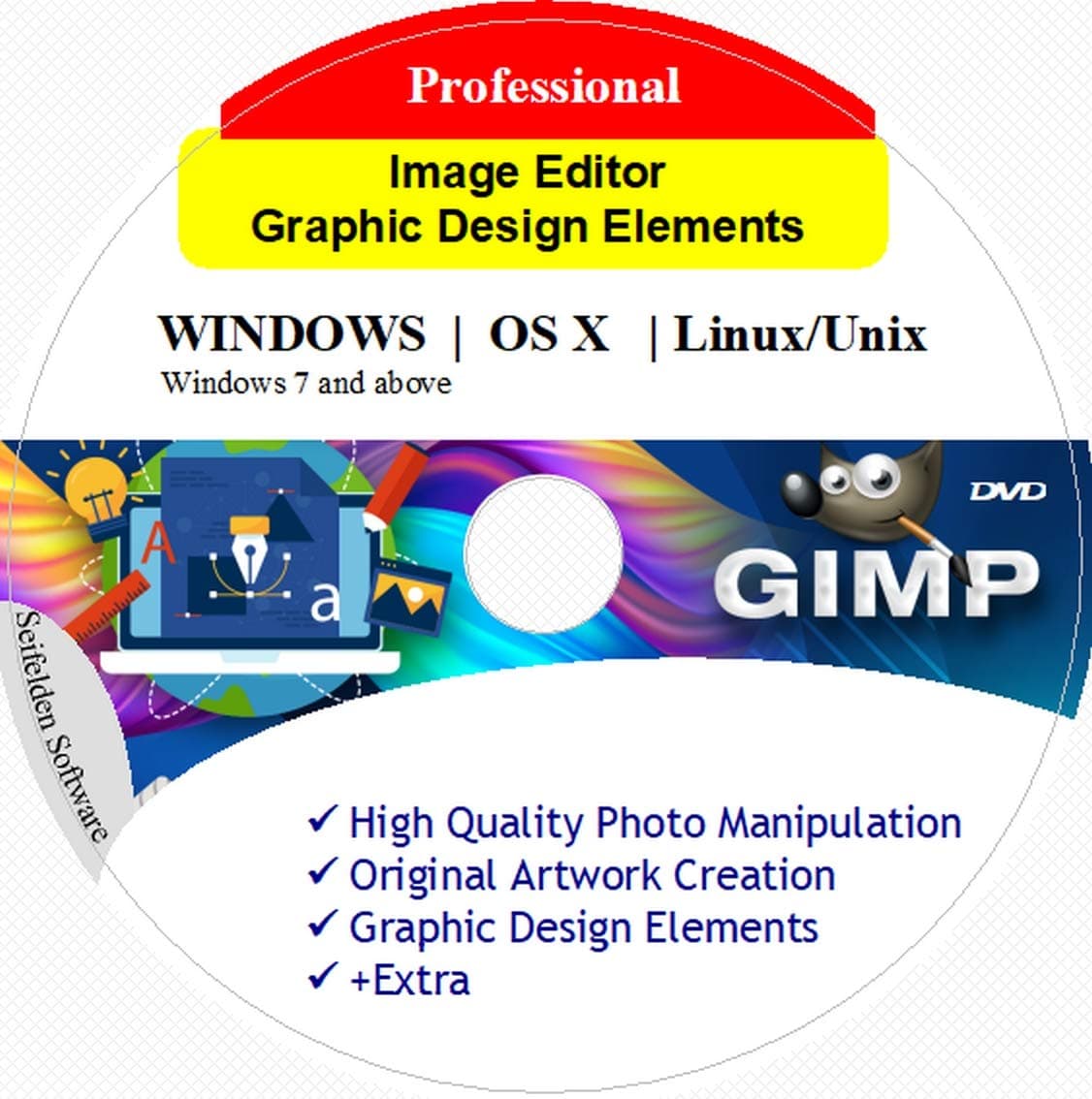 Seifelden GIMP 2022 Photo Editor alternative to Adobe Photoshop illustrator - English Help Manual & Tutorial for PC Windows 7 and Above, Mac OS X Linux ⭐️⭐️⭐️⭐️⭐️