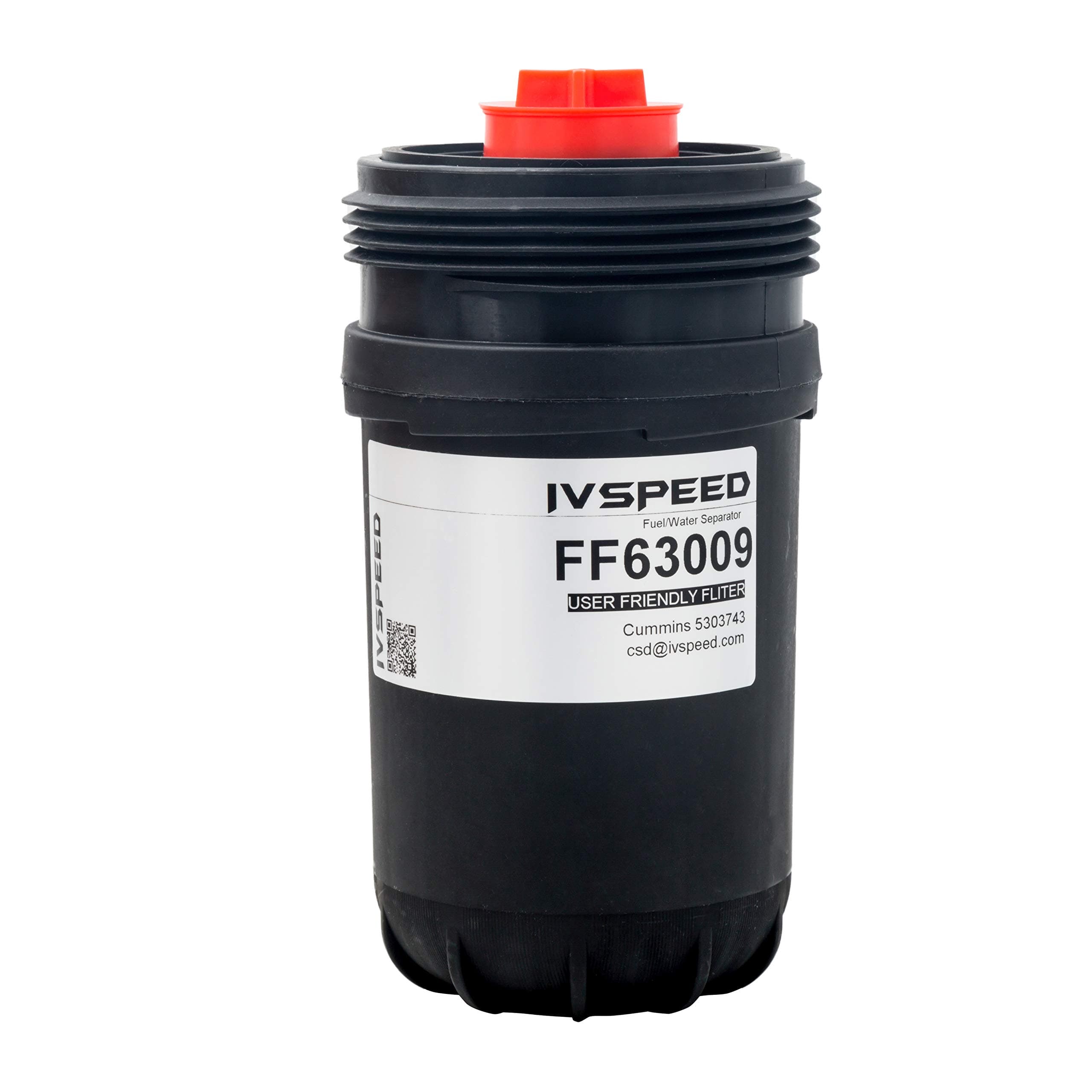 IVSPEED FF63009 Fuel Filter for 5303743 Replaces FF63008 with Hight Performance Filtration for Cummins B/L Series Engine, Contaminant Holding Cap, Best Class Protection&Longer Fuel System Life (1PC)