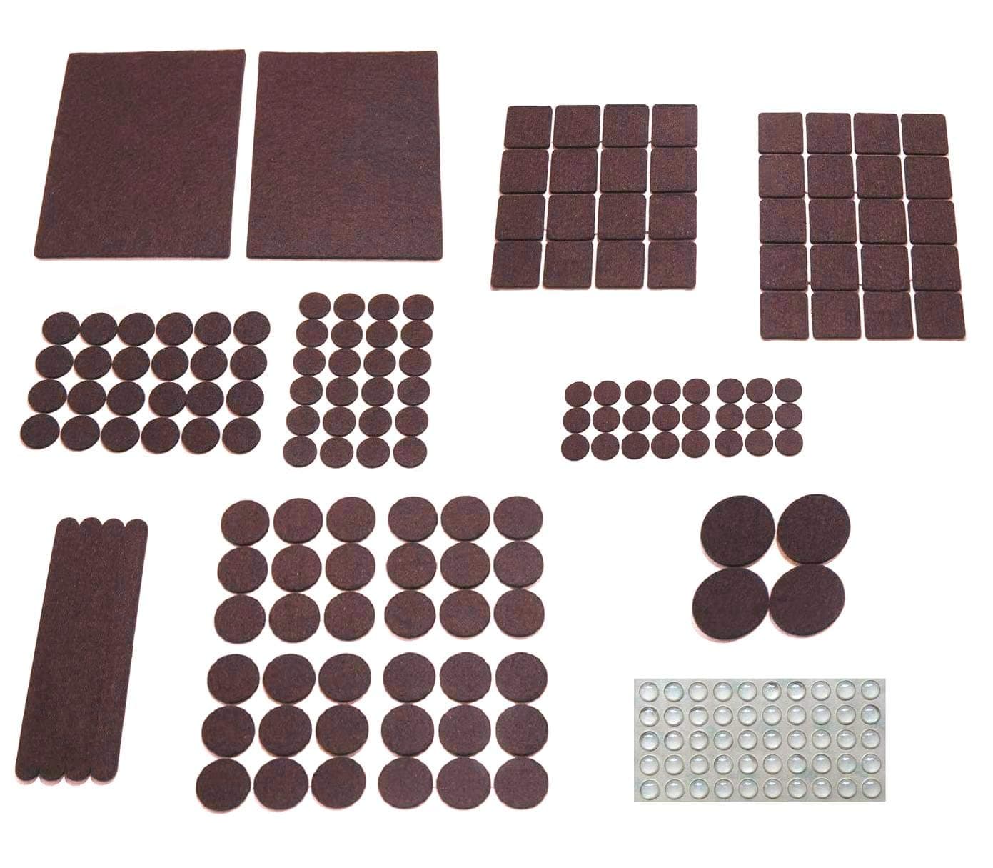 204 Furniture Pads Self Stick Furniture Felt Pads Hardwood Floor Protectors for Furniture Legs Wood Floor Protectors for Furniture Sliders Anti Scratch Pads Laminate Carpet Flooring Adhesive + Bumpers