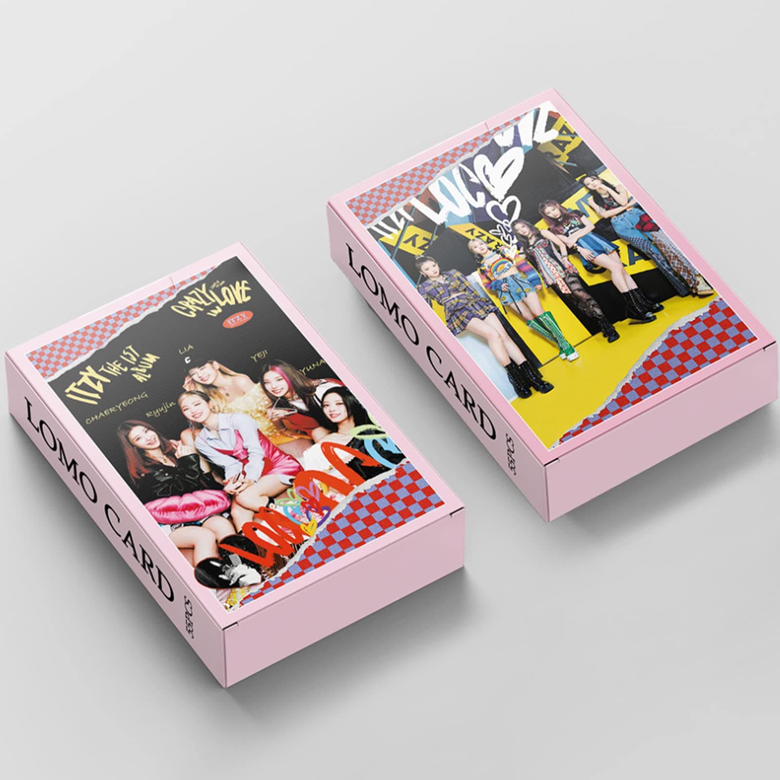 MUSITE ITZY LOMO Cards 55pcs ITZY CRAZY IN LOVE new album photocard KPOP ITZY photo cards Merchandise of Postcards KPOP Postcard for Fans Daughter, Pink, 3.24*2.28inches