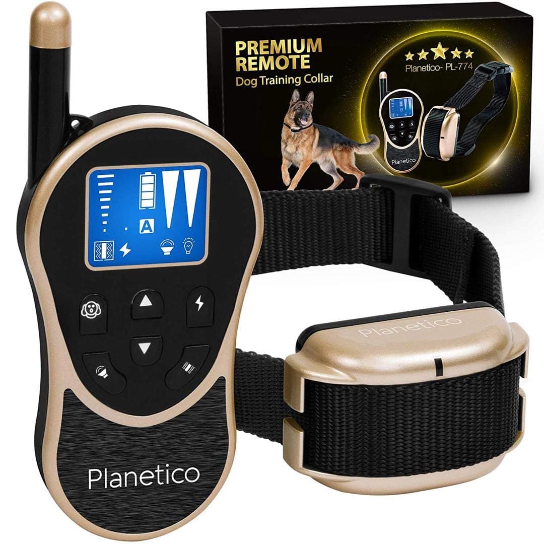 Remote Dog Training Collar - Large Clear LCD Screen - Bark & Behavior Control Device PL-774, Waterproof, Rechargeable, 2625 Ft Long Range, Beep/Vibration/Static Stimulation Modes