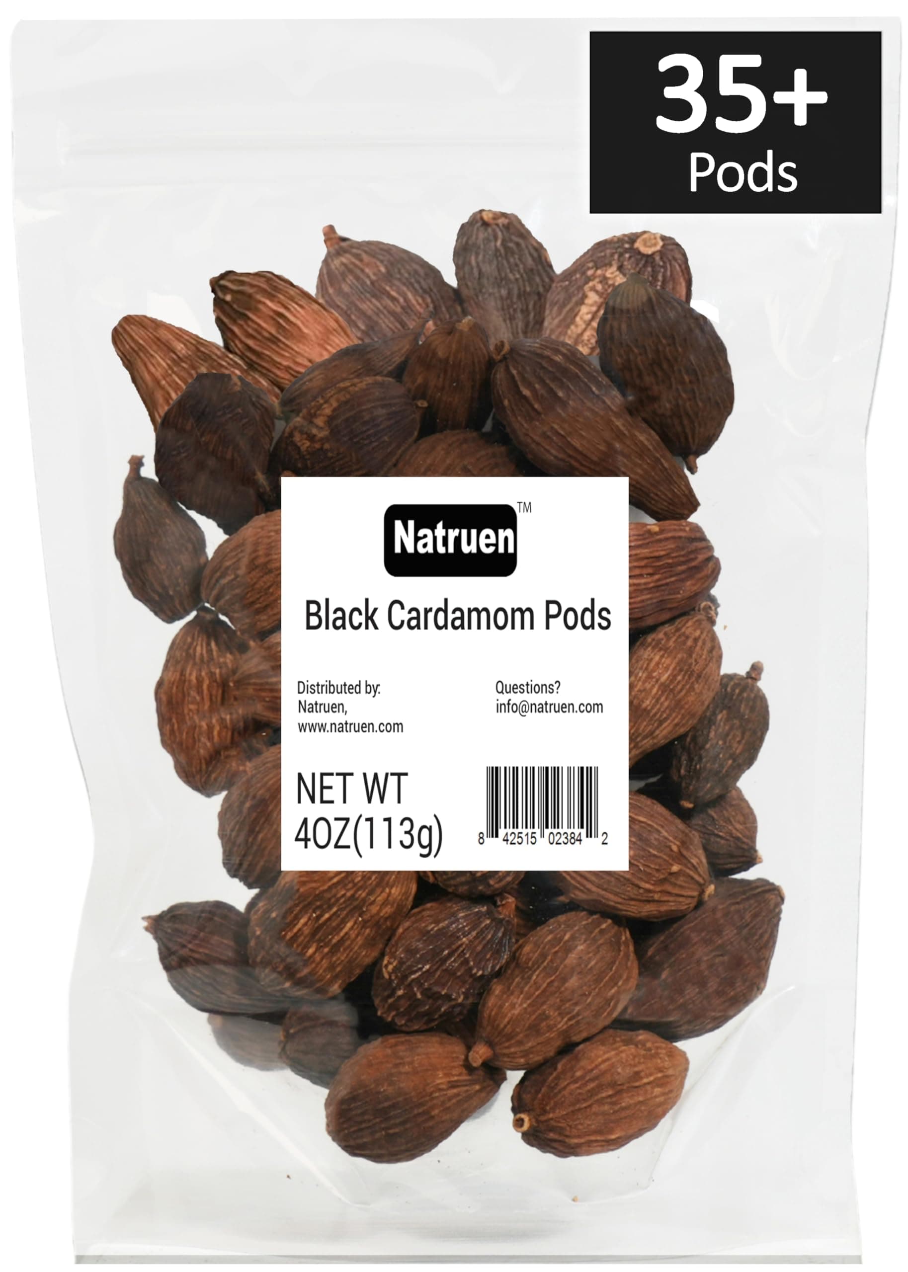 Black Cardamom Pods Whole (Tsao Ko) 4 Ounces, Approx 35 Pods, Cao Guo, All Natural, Non-GMO Spice