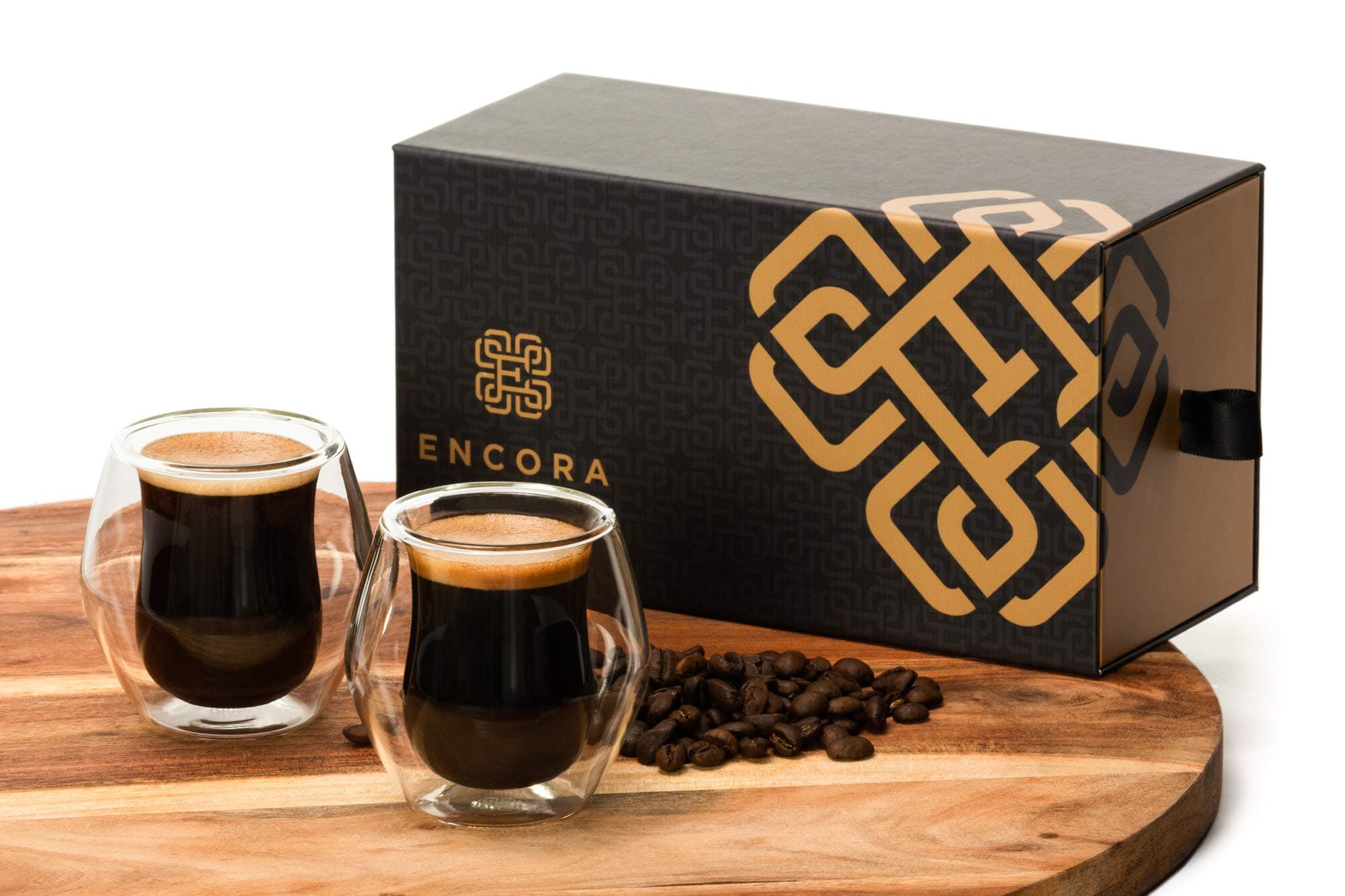 Encora Espresso Cups, Set of 2 espresso shot glasses (2.5 ounces), Glass Double Wall Insulated, Gift Box, Demitasse Cups, Espresso Cup, Expresso coffee cups sets, Coffee Mugs, Tea set