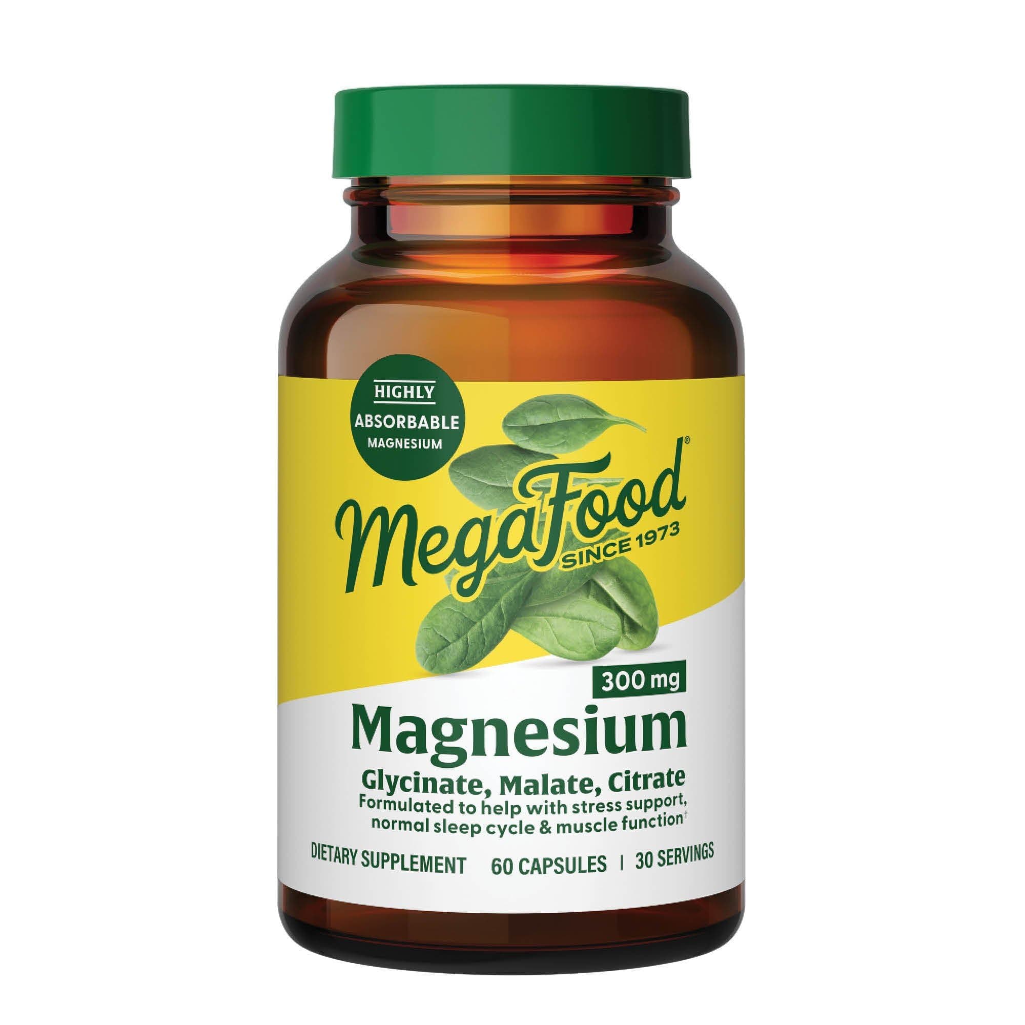 Magnesium Glycinate, Citrate, Malate 300mg Supplement - Highly Absorbable Blend to Support Heart, Nerve Health & Relaxation, Triple Magnesium Complex Supplement, 60 Capsules (30 Servings)