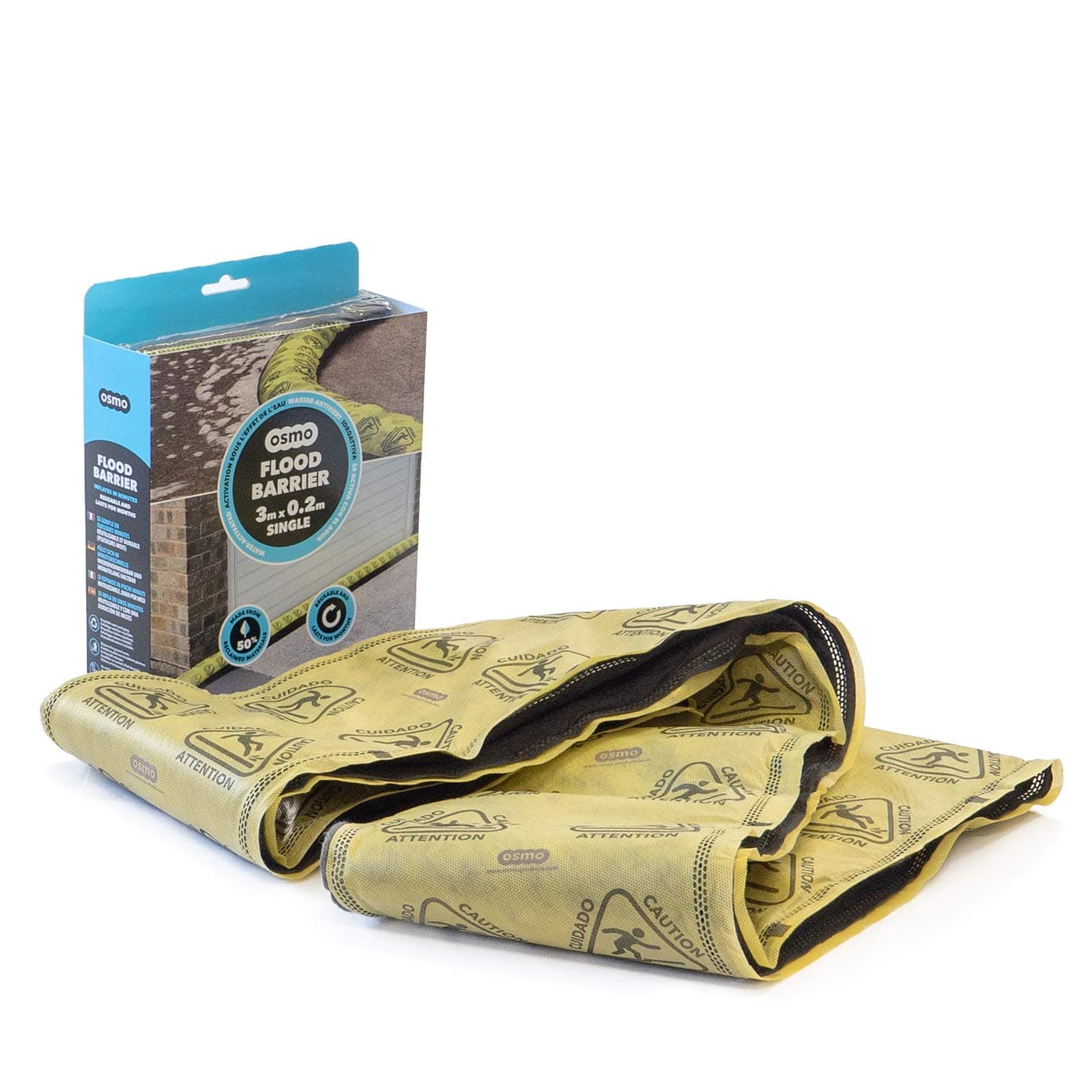 Osmo Products 3m Flood Barrier - Activated by Water, Alternative to Sand Bags, 10ft Long