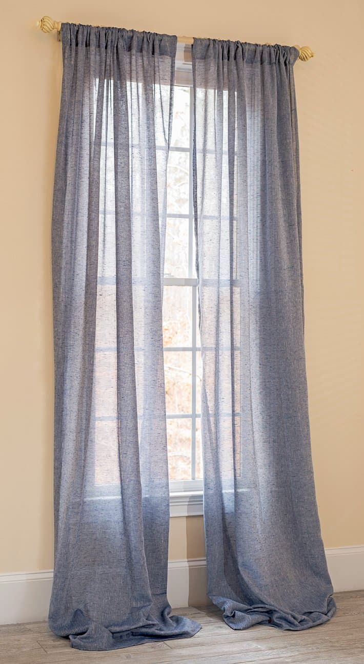 Manor Luxe ML16603 Blue Ridge Rod Pocket Window Curtain,Single Panel,,52 x 96"