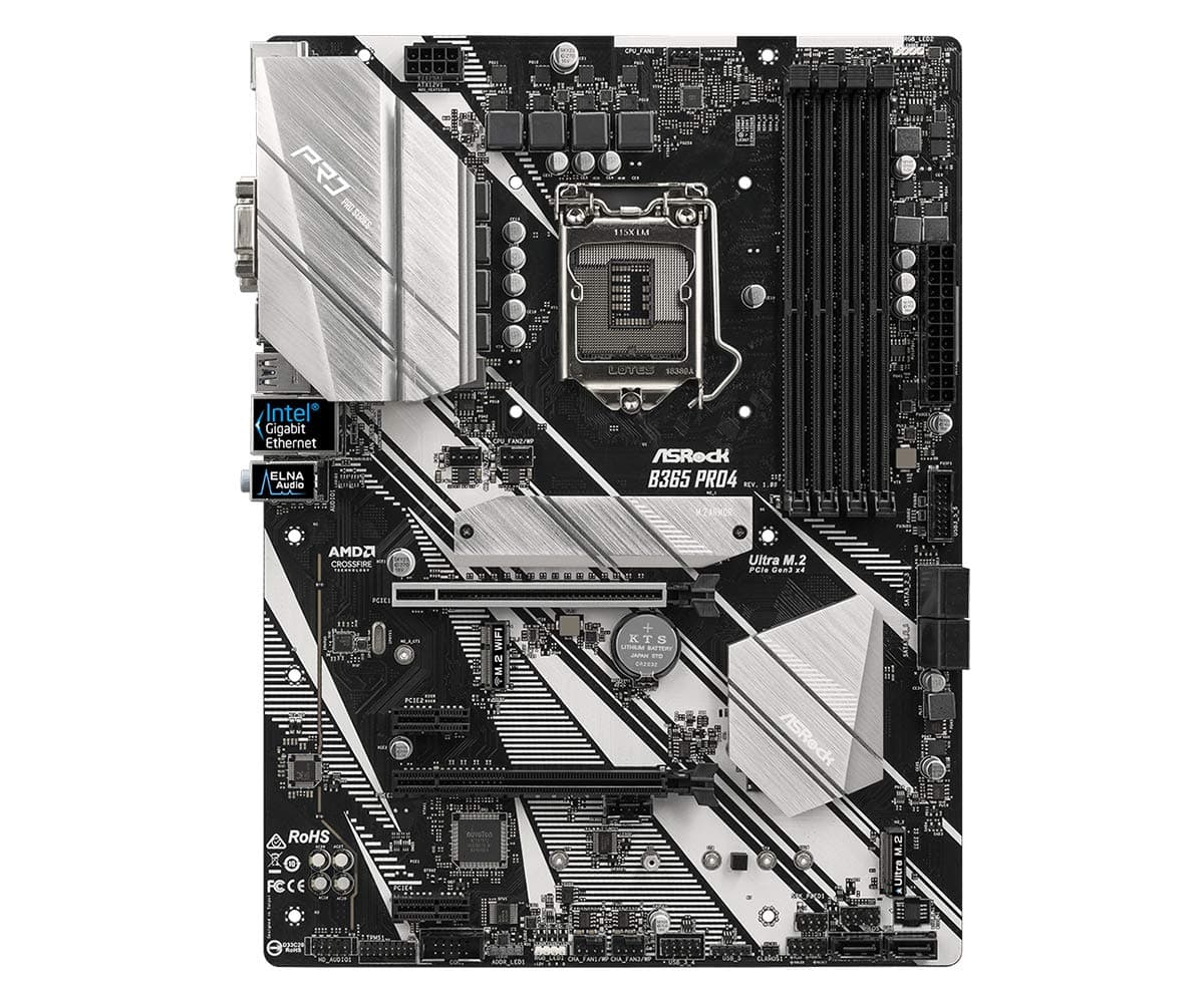 ASROCK MB B365 PRO4 LGA1151/ Intel B365/ DDR4/ Quad CrossFireX/ SATA3&USB3.1/ M.2/ A&GbE/ ATX Motherboard