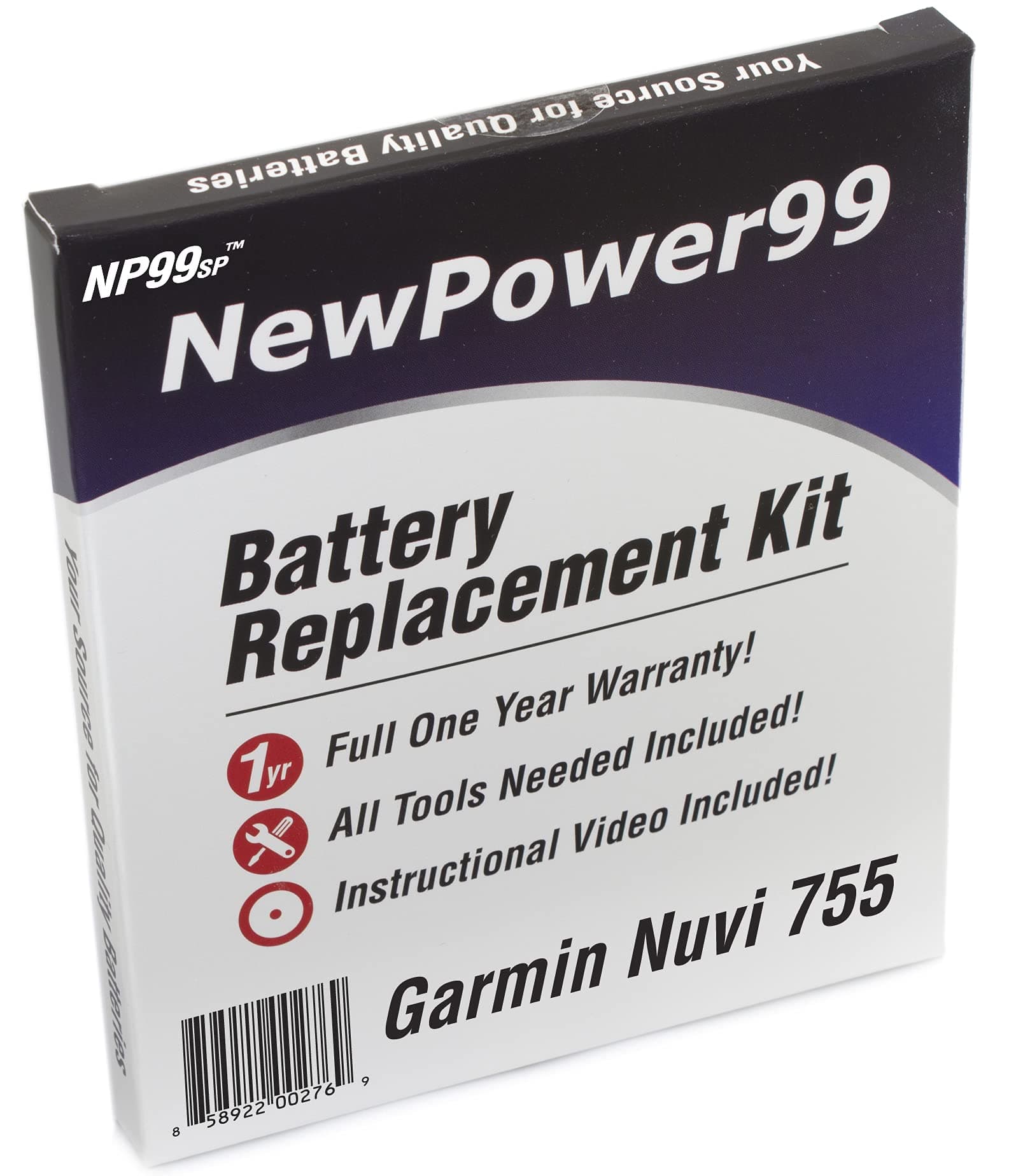NewPower99 Battery Replacement Kit with Battery, Instructions and Tools for Garmin Nuvi 755