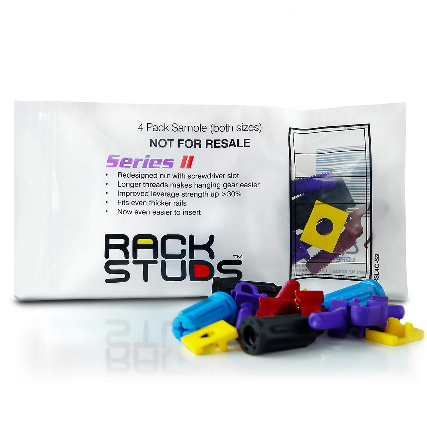 4C Rack Mount Solution II - Rack Screws for Server Rack Rails 19" Square Punched Vertical Rails, Perfect Cage Nut Replacement, Rack Nuts, Rack Studs Rack Mount Screws - 4 of Each Size/Color