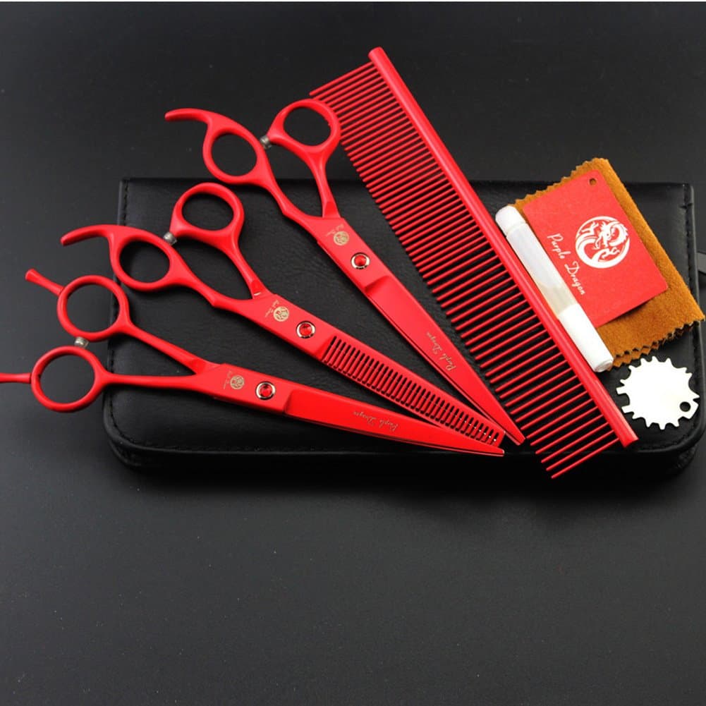 Professional Pet Dog Grooming Scissors Suit Cutting&Curved&Thinning Shears With Case