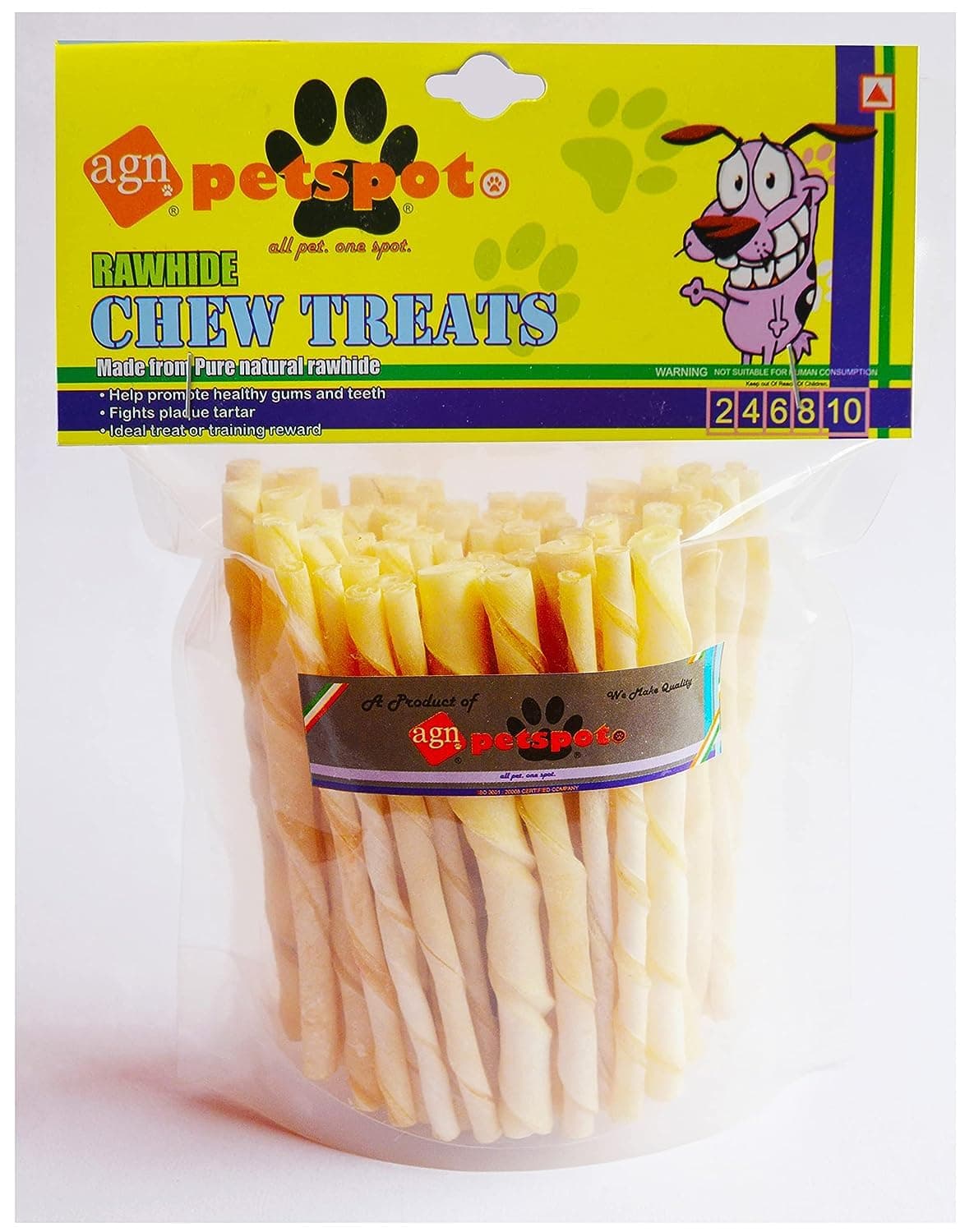 AGNpetSpot White Stick | Easily Digestible Rich of High Proteins | Rawhide Dog Treat Chew Stick for Dog, Natural Ingredient, Adult, Pack of 1