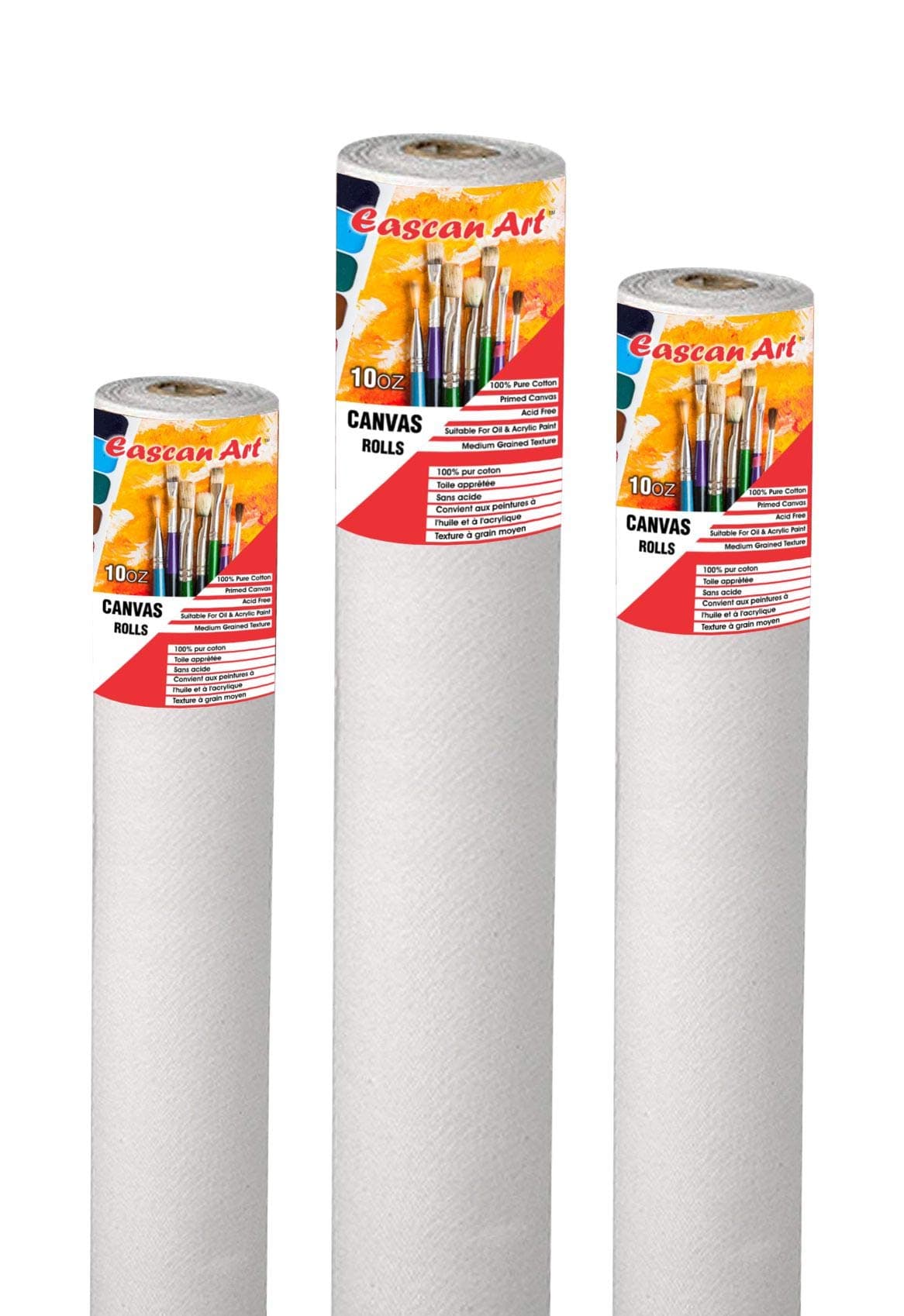 Painting Drawing and Sketch Accessories Cotton Primed Painting Canvas Roll 10 oz (19" X 5Mtrs_White)