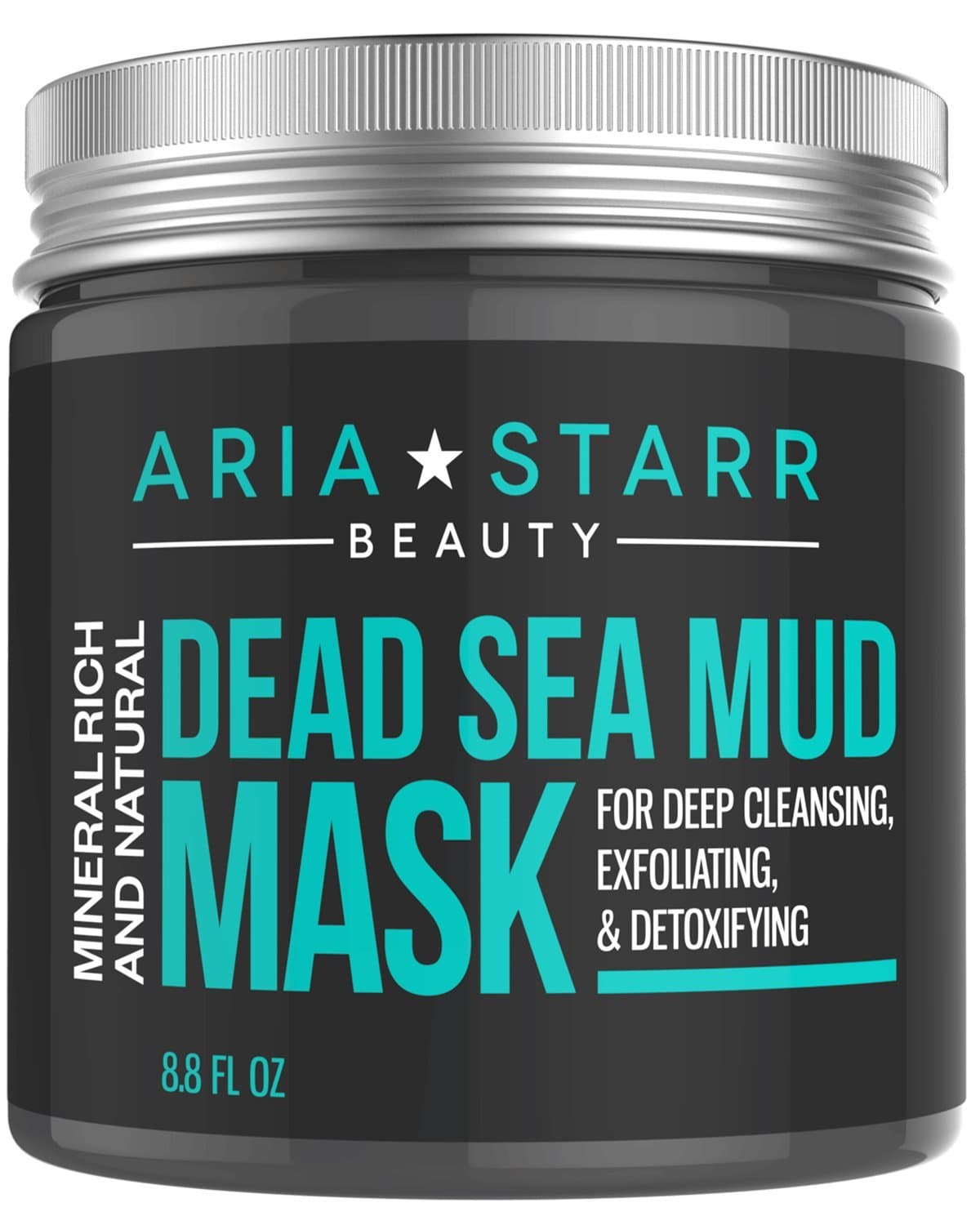 Aria Starr Dead Sea Mud Mask For Face, Acne, Oily Skin & Blackheads - Facial Pore Minimizer, Reducer & Pores Cleanser Treatment - Natural For Younger Looking Skin