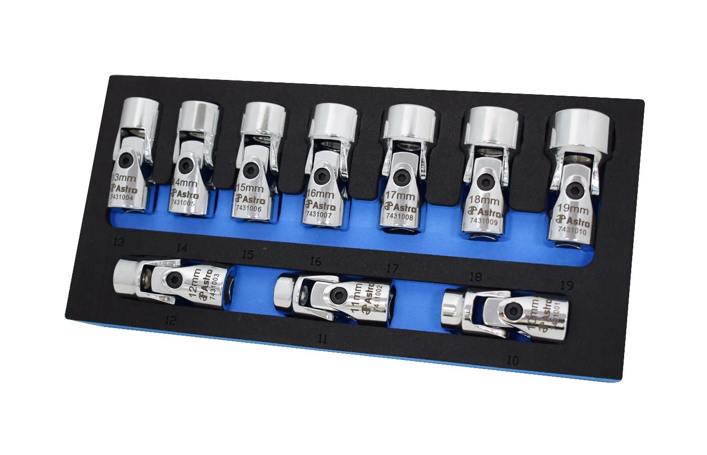 Astro Pneumatic Tool 74310 10-Piece 3/8" Drive Flex Socket Set - 6 Point - Metric
