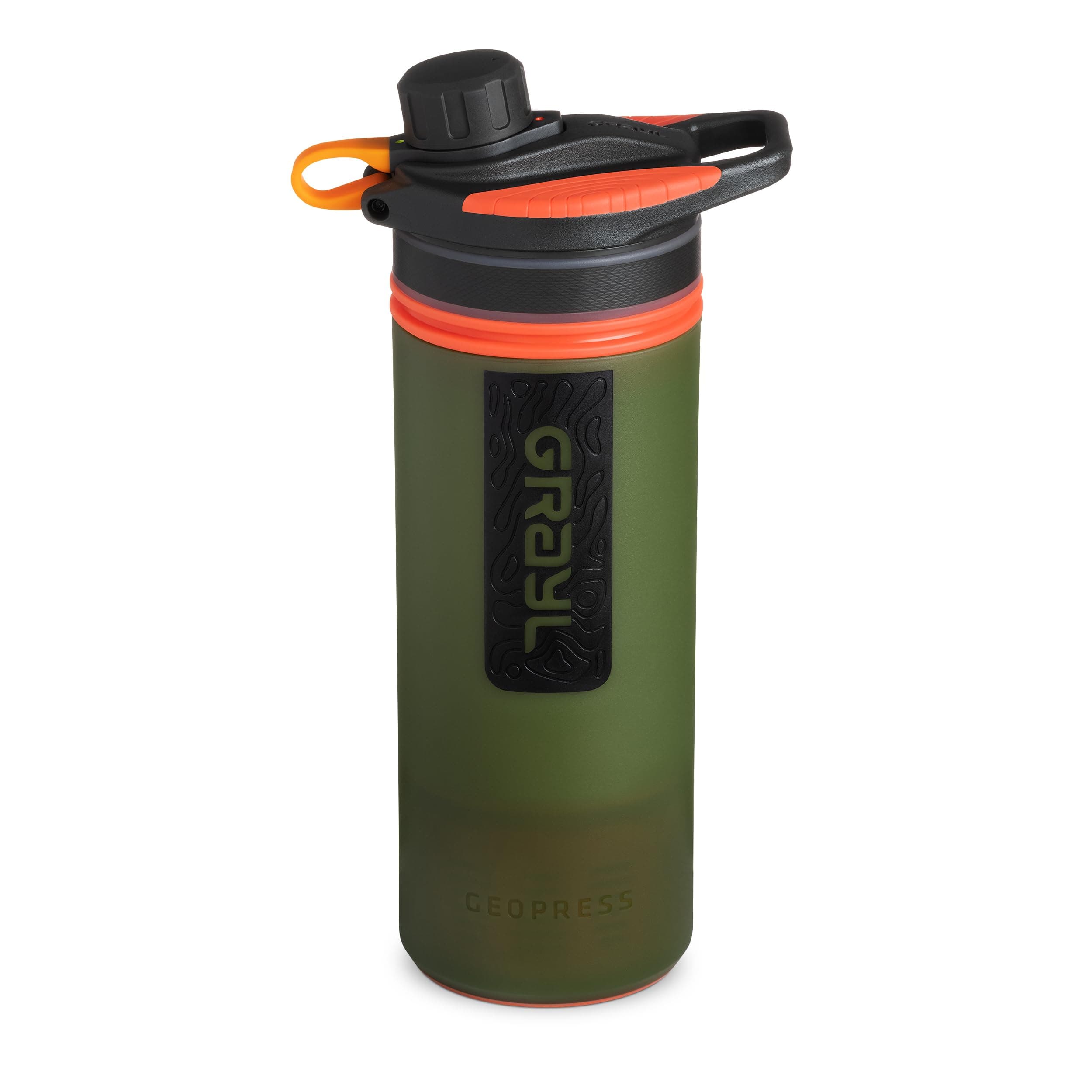 GeoPress 24 oz Water Purifier Bottle - Filter for Hiking, Camping, Survival, Travel (Oasis Green)
