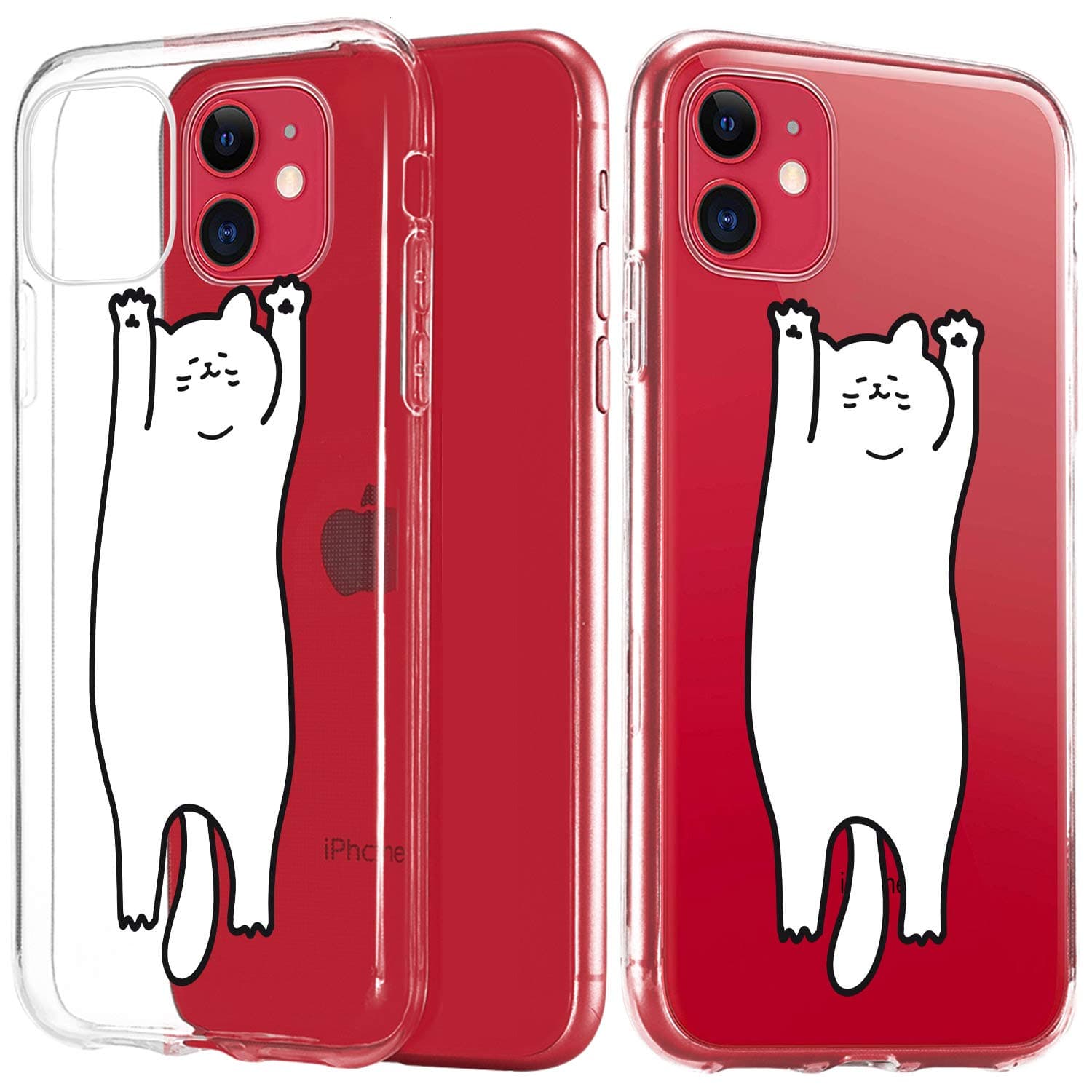 JOYLAND Clear Phone Case Cover for iPhone 11 Cute Funny Cat Cartoon Phone Case Cover Silicone Bumper Transparent Protective Shell Compatible for iPhone 11