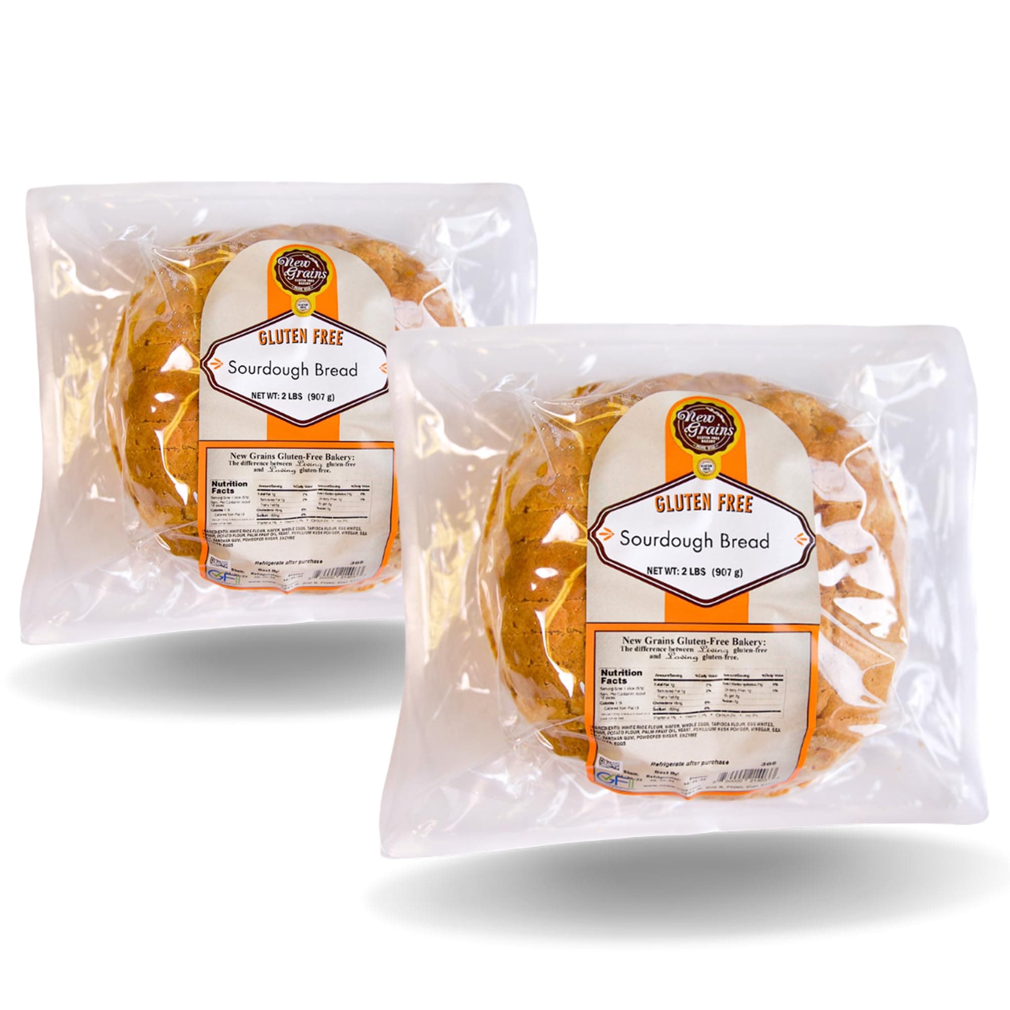 New GrainsArtisan Sourdough Round Bread | Gluten Free Bread, Delicious Sourdough Taste with Fluffy Chewy Texture and Crisp Tanned Crust | Bread Fresh for Simple Snacks and Tasty Sandwiches | 2 Pack