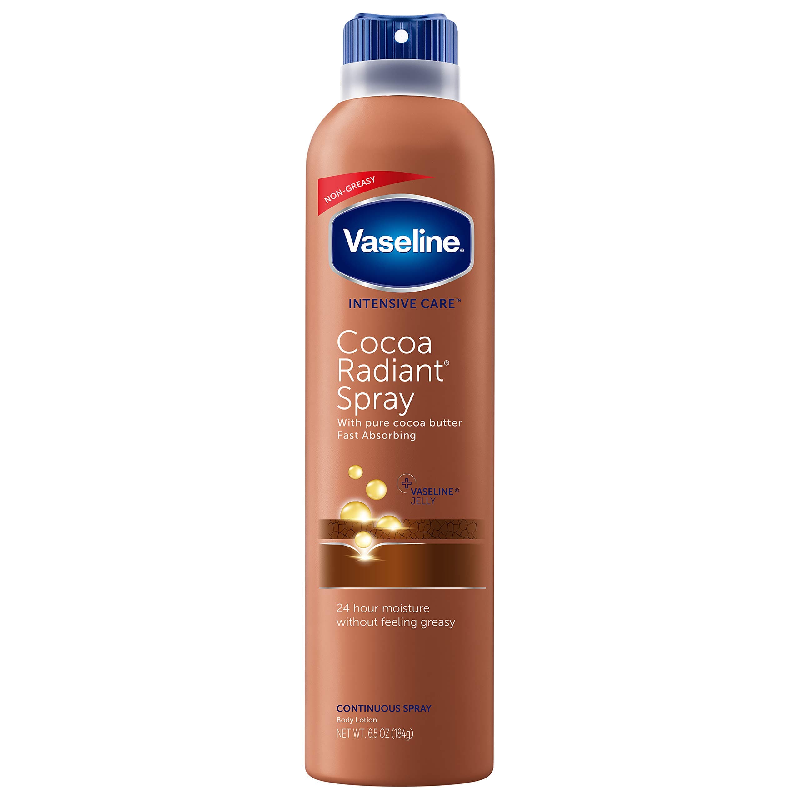 Vaseline, Spray & Go Moisturizer, Cocoa Radiant - 6.5 oz, Pack of 2