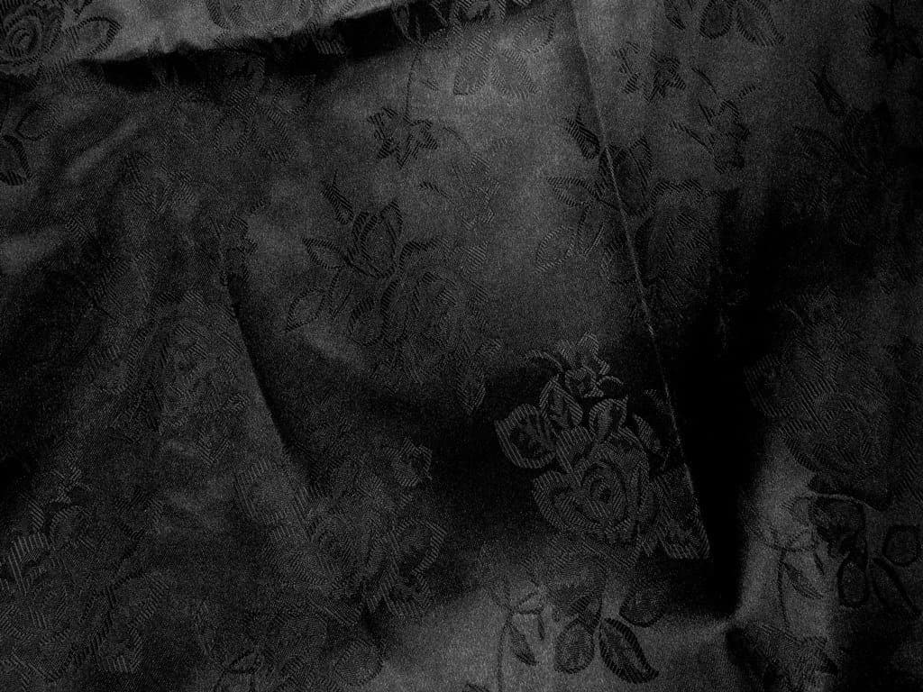 Rose Satin Brocade Jacquard Fabric, 58 Inches Wide - Black - Sold by The Yard