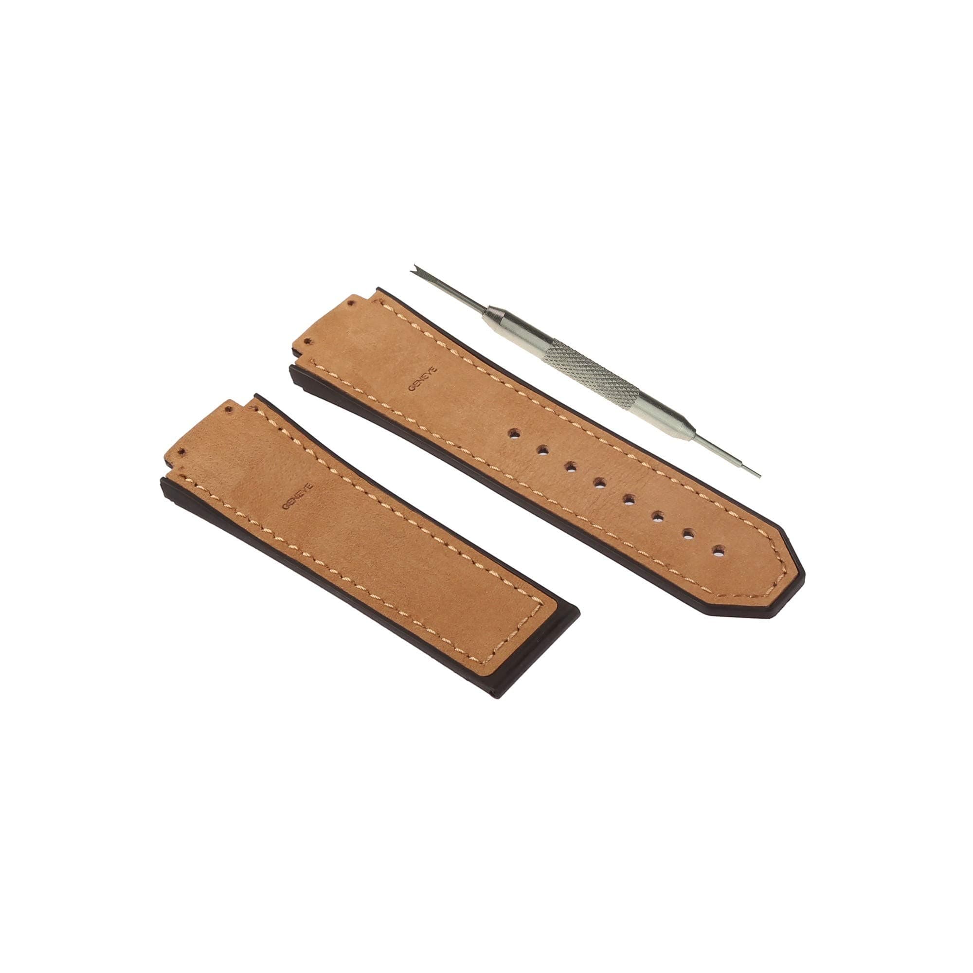 19x28mm Brown Watch Band for Big Bang Matte Calf Leather | Free Tool