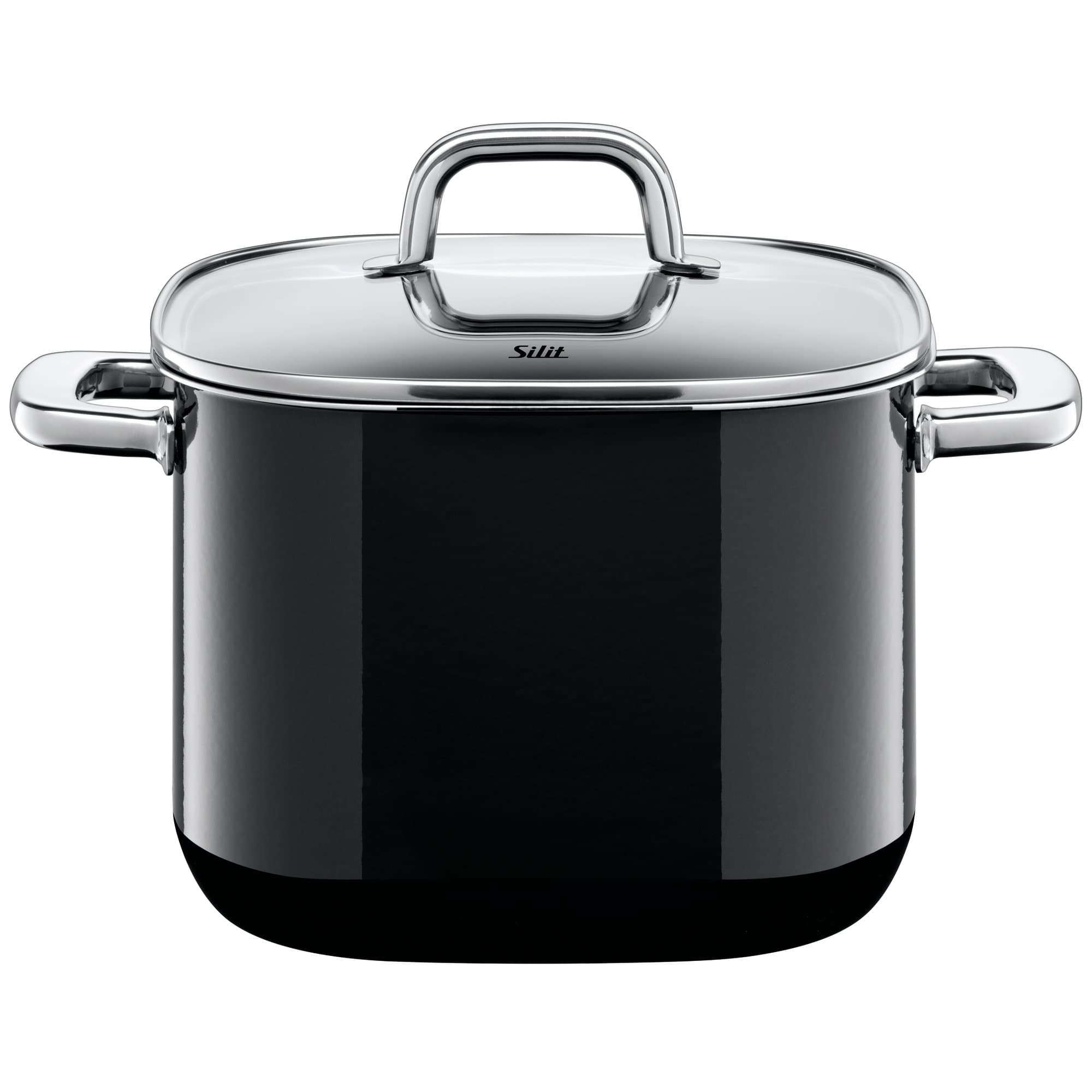 Silit High casserole w.l. 22cm Quadro Black, Enamel, 29.5 x 27.5 x 22.5 cm