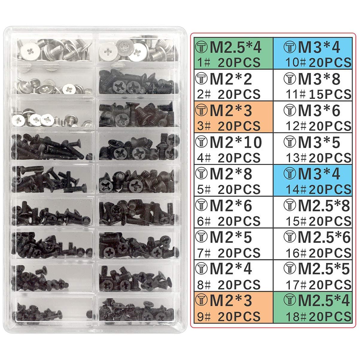 Laptop Screw Set PC M2 M3 M2.5 Screw Standoffs for Universal Laptops and Hard Drive Disk M.2 SSD, 355 Pieces