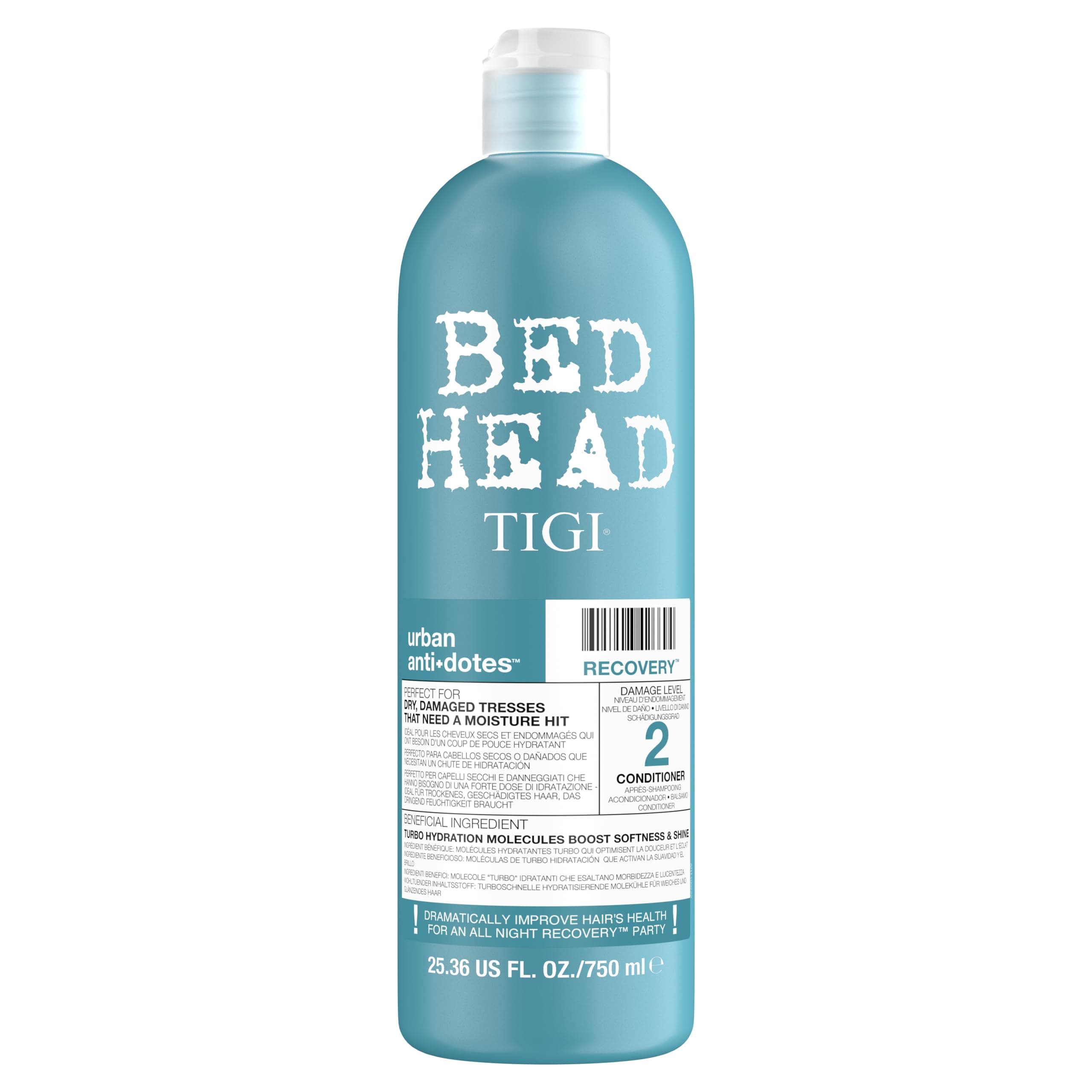 Bed Head by TIGI Urban Antidotes Recovery Moisturizing Conditioner for Dry & Damaged Hair, Intensive Hydration, 25.36 fl oz