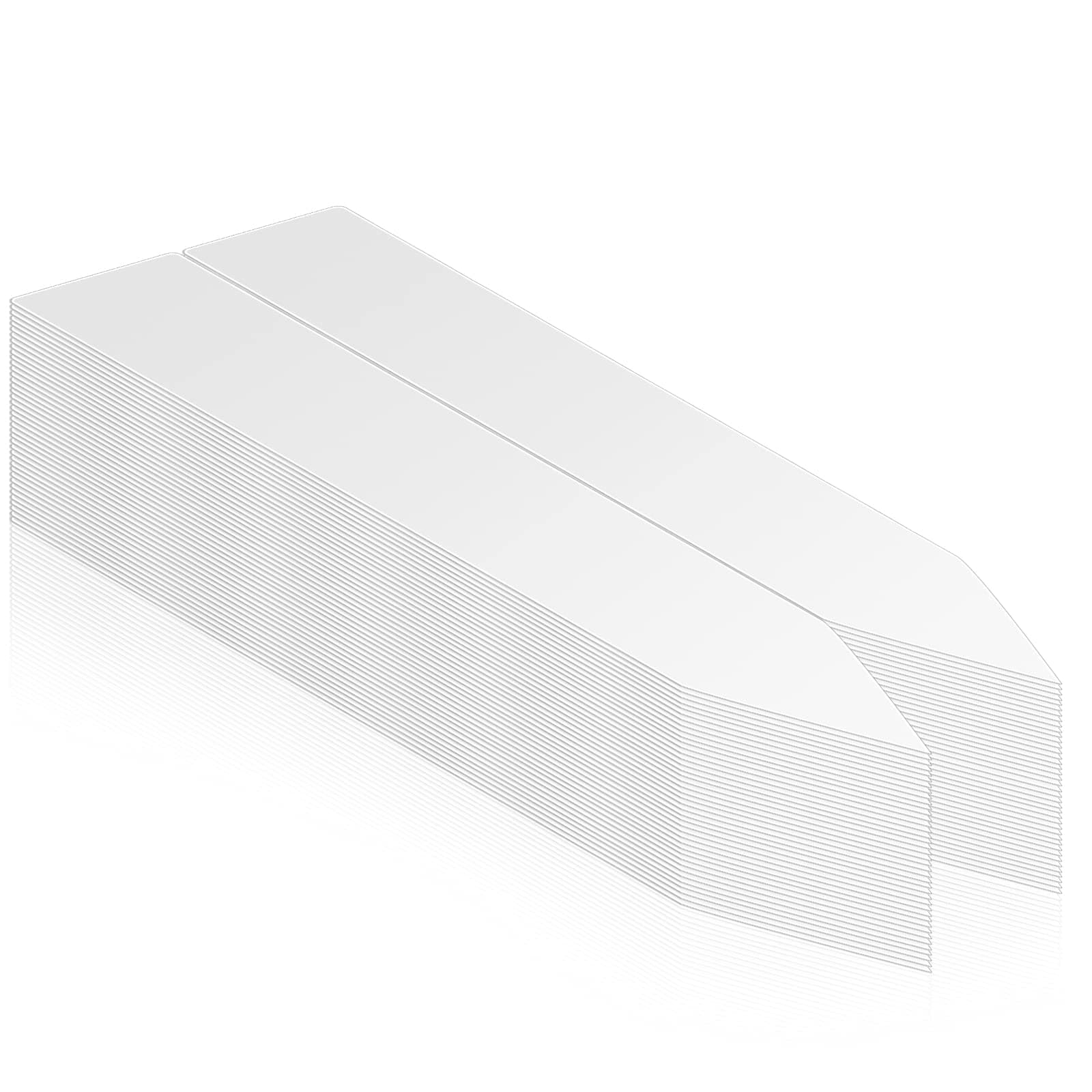 100Pcs 4 Inch Plant Labels,Plastic Waterproof Nursery Stake Tags for Potted Plants (White) (SZ-BC210YB)