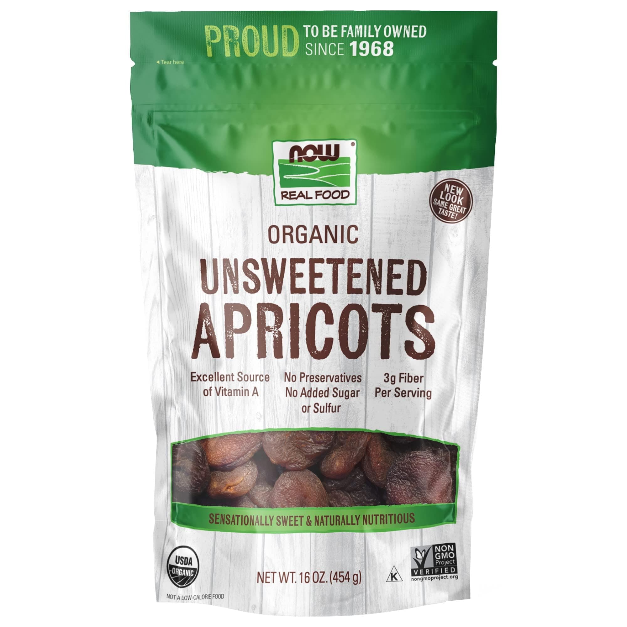 NOW Foods, Organic Dried Apricots, Unsweetened, No Preservatives, Added Sugar or Sulfur, 16-Ounce (Packaging May Vary)