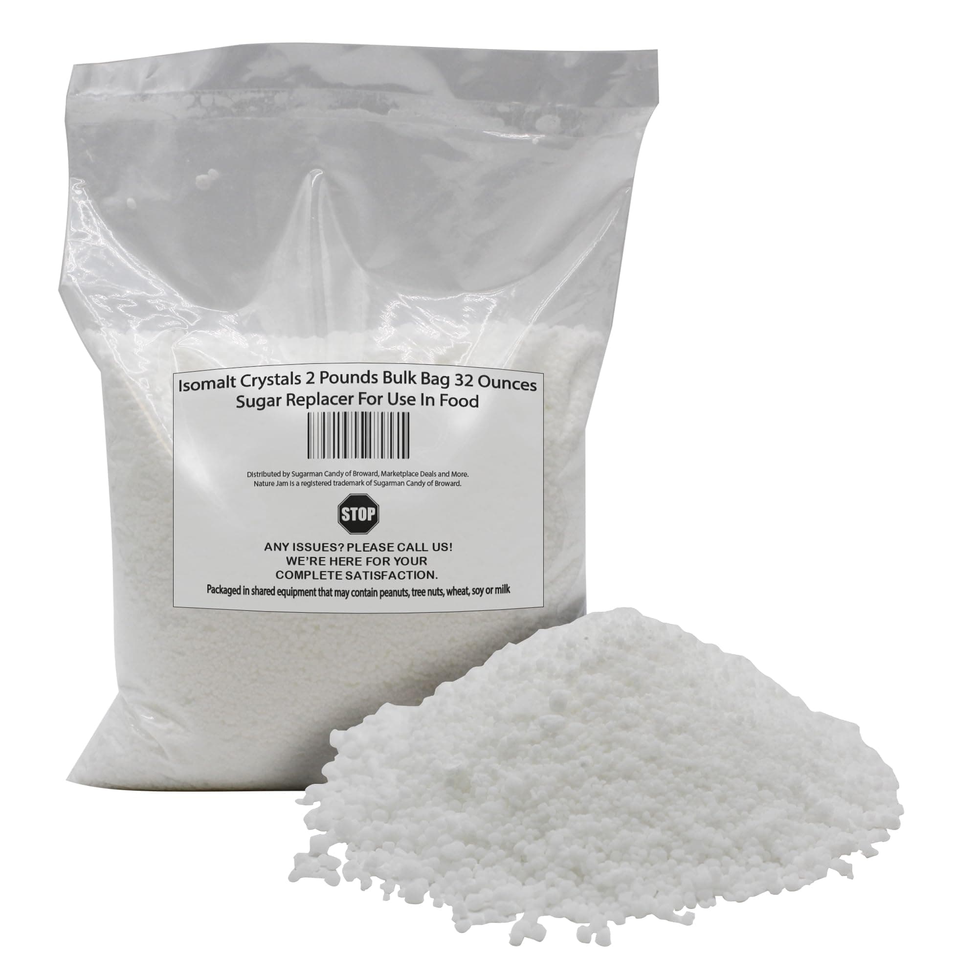 Isomalt Crystals 2 Pounds Bulk Bag 32 Ounces-Sugar Replacer For Use In Food