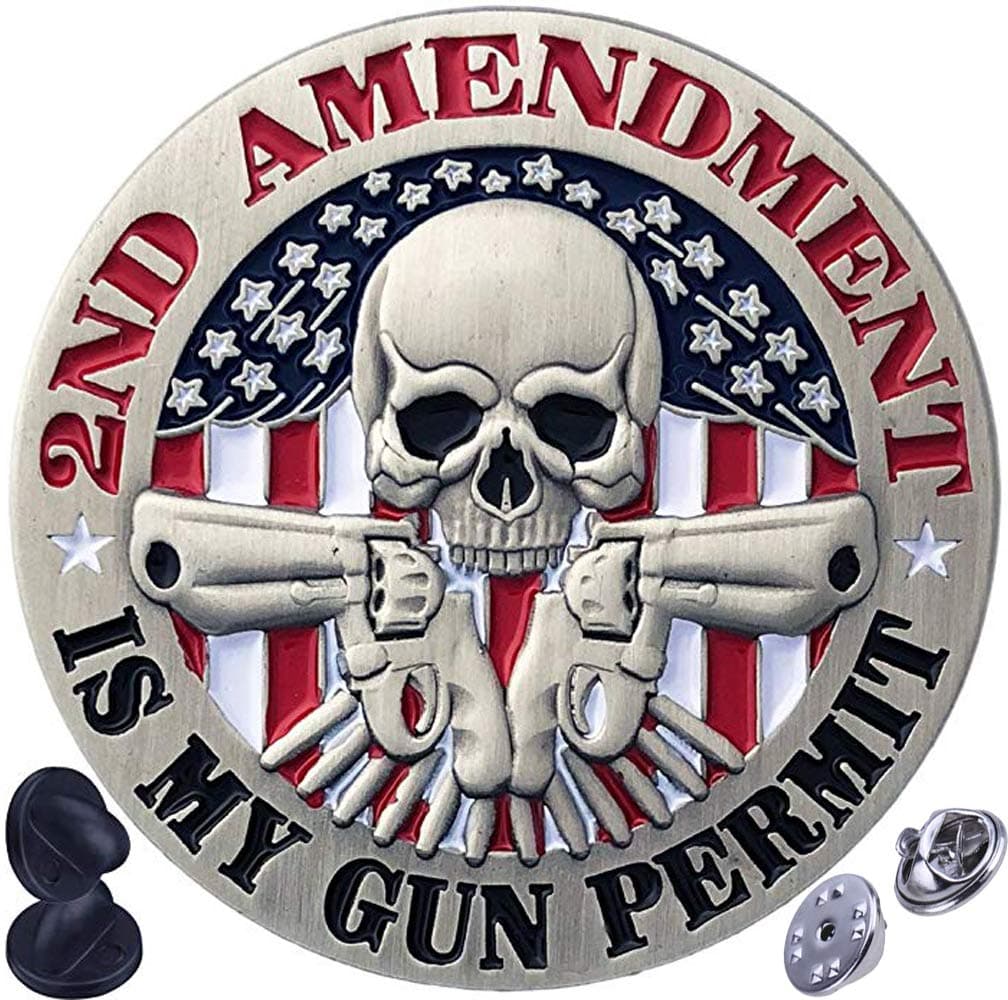2nd Amendment - Is My Gun Permit - Second Amendment Patriotic Double Clutch Collector Pin
