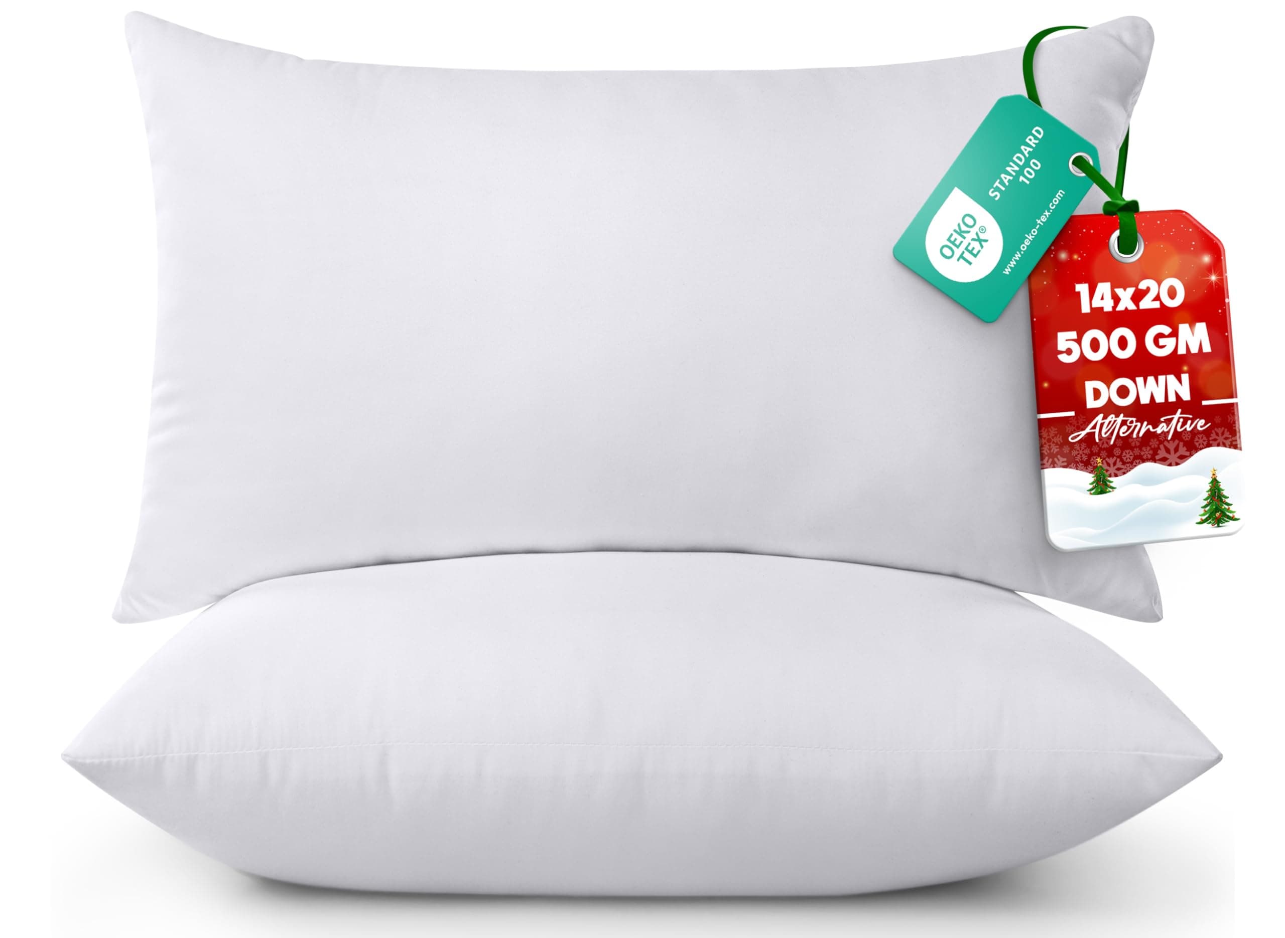 Utopia Bedding Throw Pillows Insert (Pack of 2, White) - 14 x 20 Inches Bed and Couch Pillows - Indoor Decorative Pillows (UB2581)