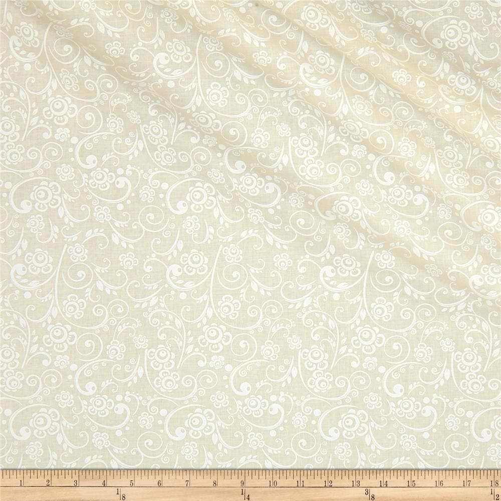 108" Wide Back Get Back Flourish White/Tint, Fabric by the Yard