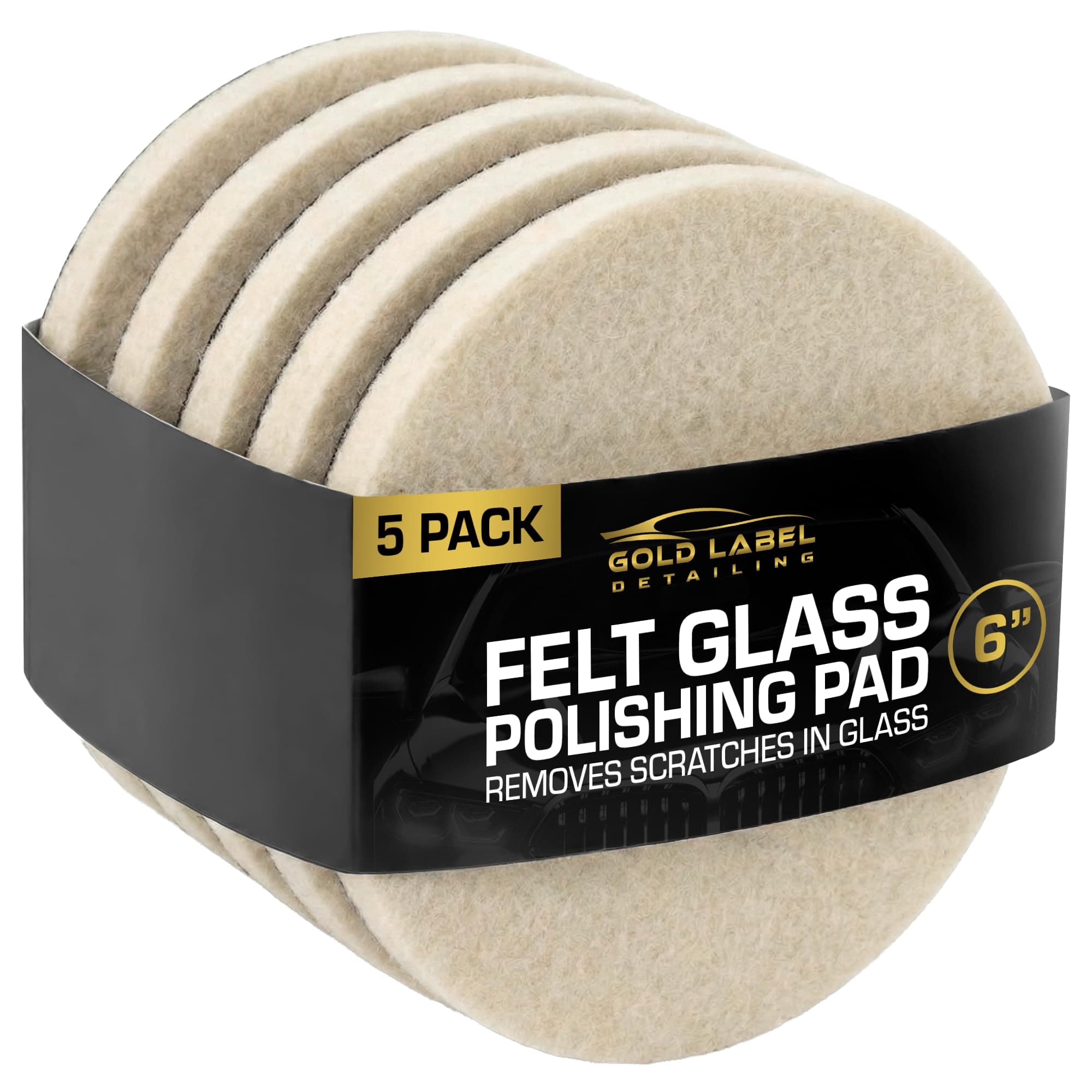 Glass Polishing Pad Discs for Use with Cerium Oxide 5 Pack