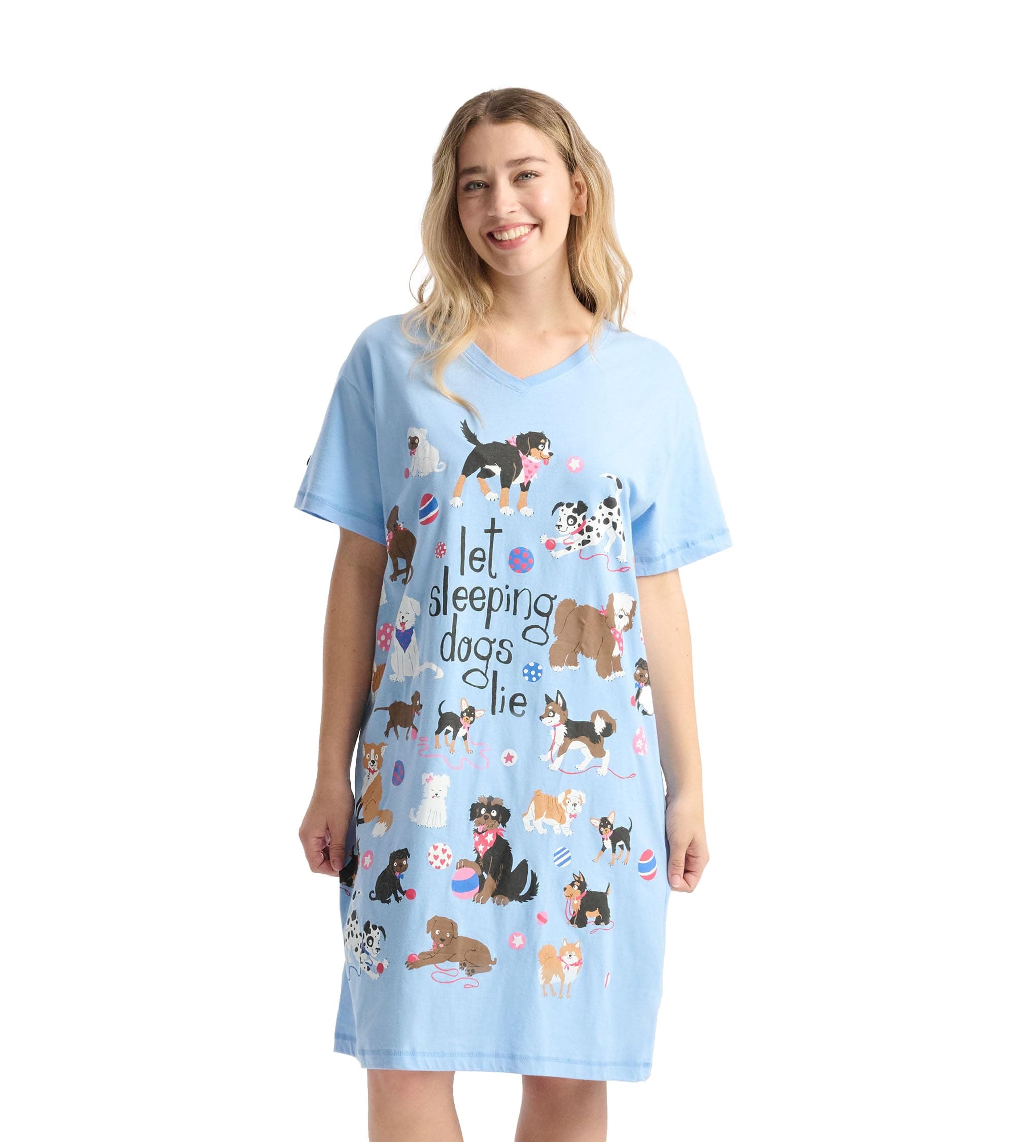 by Hatley Women's Nightshirt, Sleeping Dogs Lie, One Size