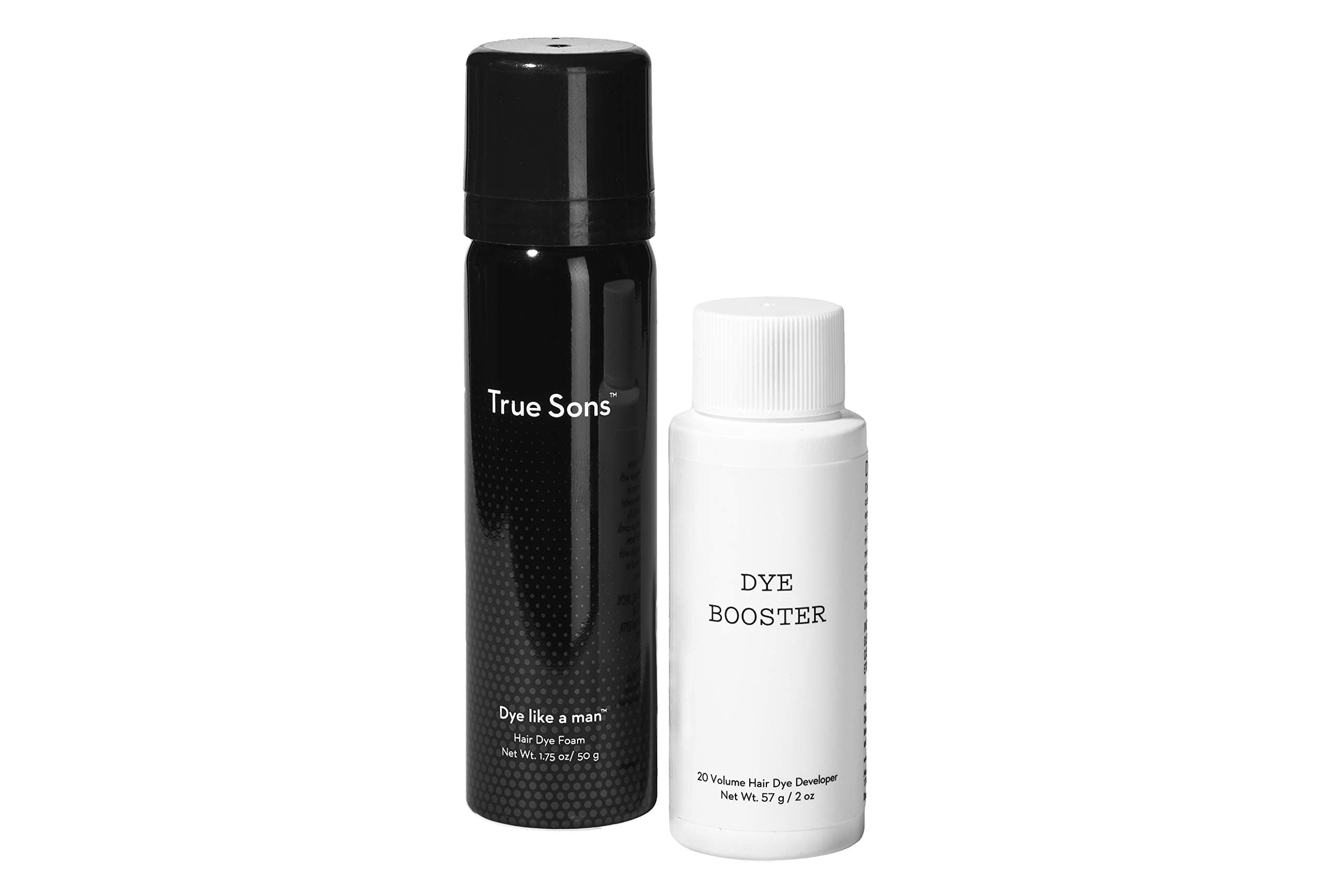 True Sons Complete Gray Coverage Hair Dye for Men with Instant Dye Booster - Intense Gray Coverage Foam (Dark Brown) - PERMANENT Dye for Hair, Beard and Mustache (1.75 oz) 4-6 Applications
