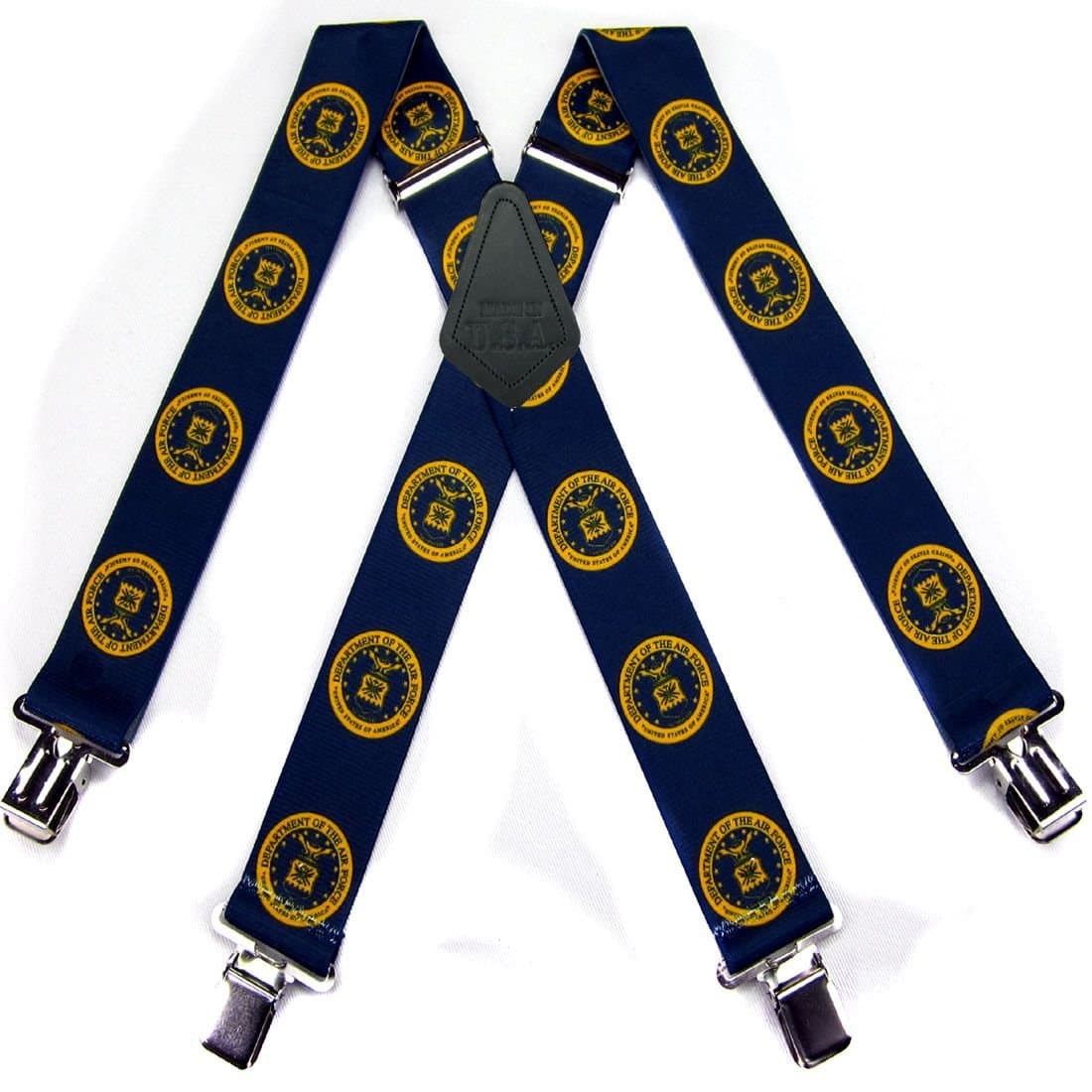 Navy - Gold Air Force Quality Suspenders - Made in the USA