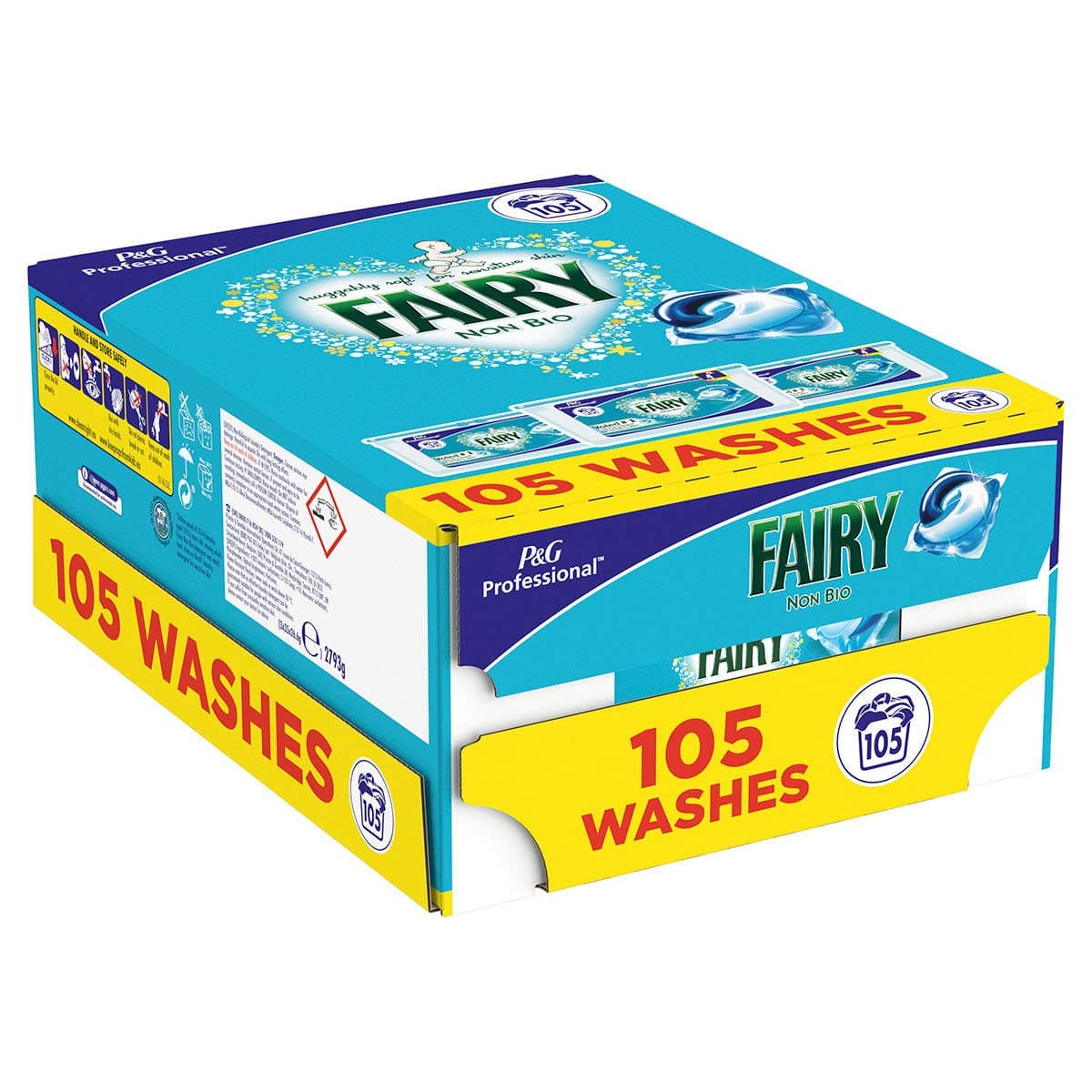 Fairy Non Bio Pods - Washing Capsules for Sensitive Skin - Pack of 3 x 35 Pods - 105 Washes