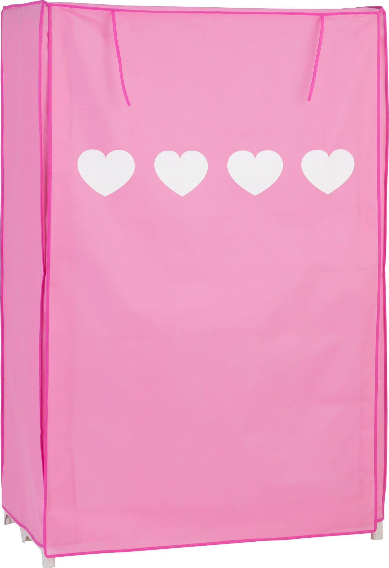 Kids Canvas Wardrobe With Cute Hearts - Pink