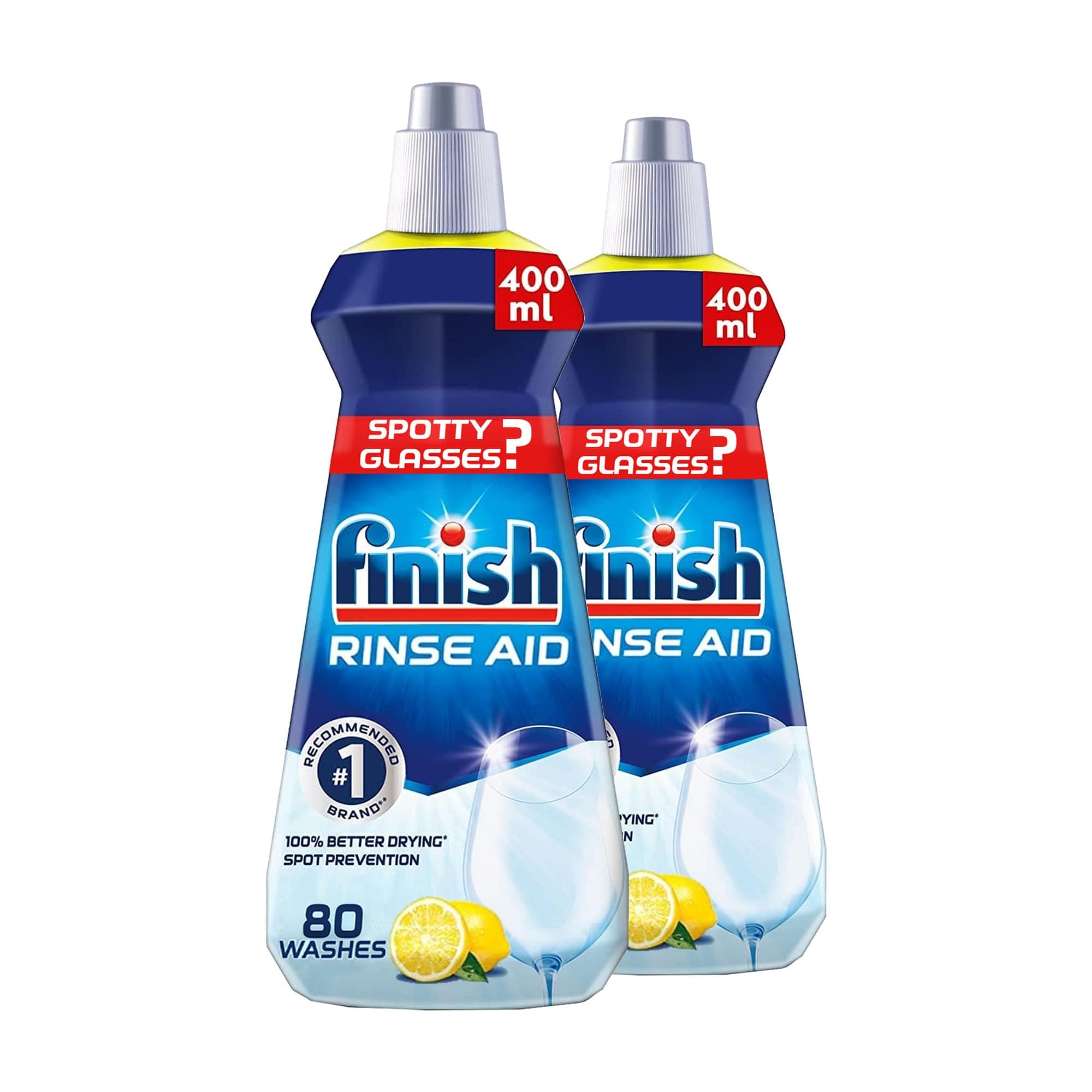 Finish Rinse Aid, Lemon Sparkle Scent, 400ml x 2