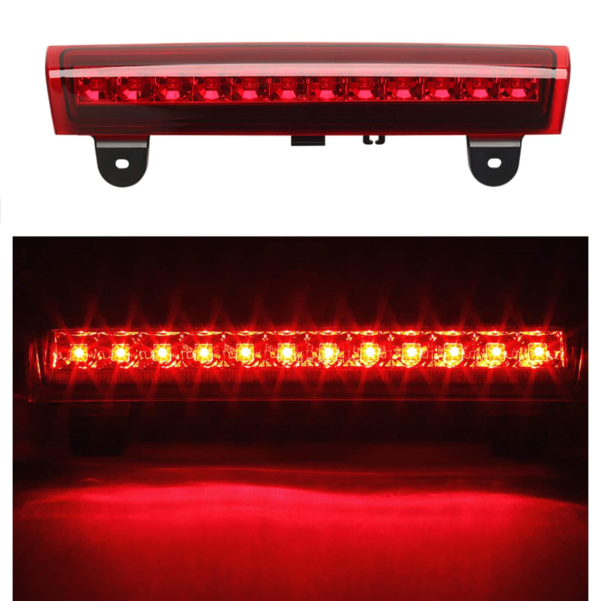 HUSUKU High Mount 3rd Third Brake Light Cargo Light Fits For Chevy Tahoe GM/Suburban/GMC/Yukon 2000-2006 LED Rear Cargo Light/Stop LED Light (Red Housing)