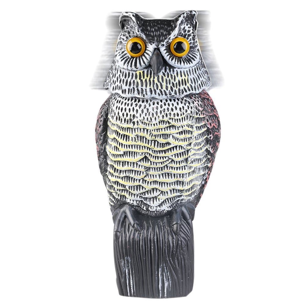 Fake Owl Sculpture with Rotating Head Owl for Garden