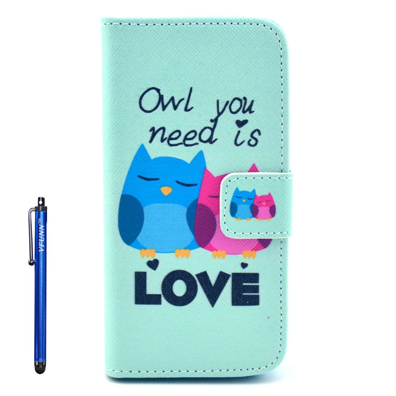 Sony Xperia Z3 Mini Case,Z3 Compact Leather Case,Vfunn Fashionable Flip Leather Wallet Case Cover Pouch for Sony Xperia Z3 Mini with 1 Stylus Pen Stand Function Credit Card Slot (Z3 Mini Leather Case) (Love)