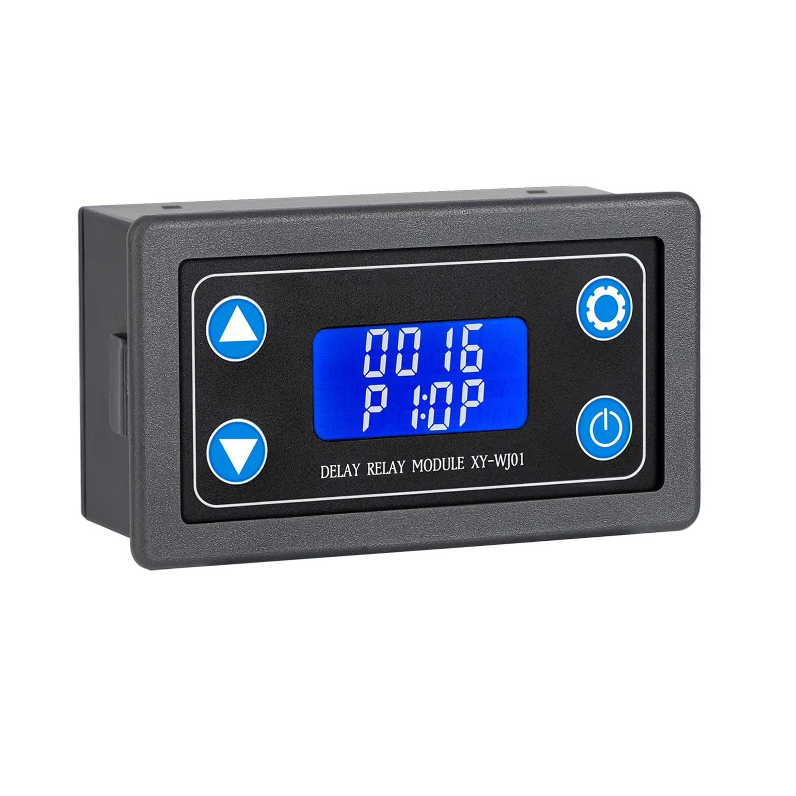 DROK Delay Relay Module, DC 6-30V Timer Relay 12V 24V 0.01s-9999min 50mA Digital Timer Cycle Delay Switch Module AC 220V Power On-Off Controller with LCD Display Switch Button Case