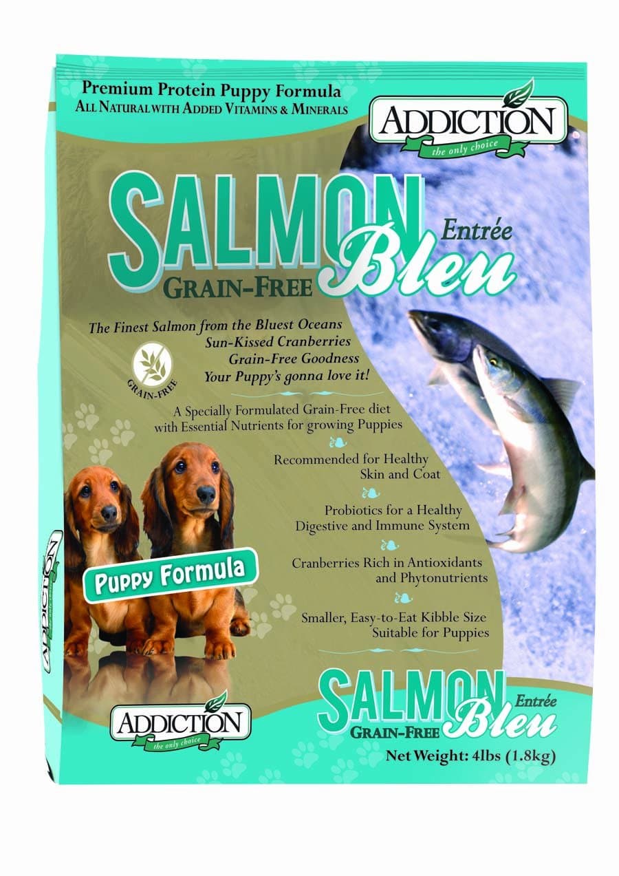 Addiction Salmon Bleu Puppy - Dry Dog Food with Complete and Balanced Diet for Skin & Coat Health Puppy Formula and Premium King Salmon - 4 Pounds