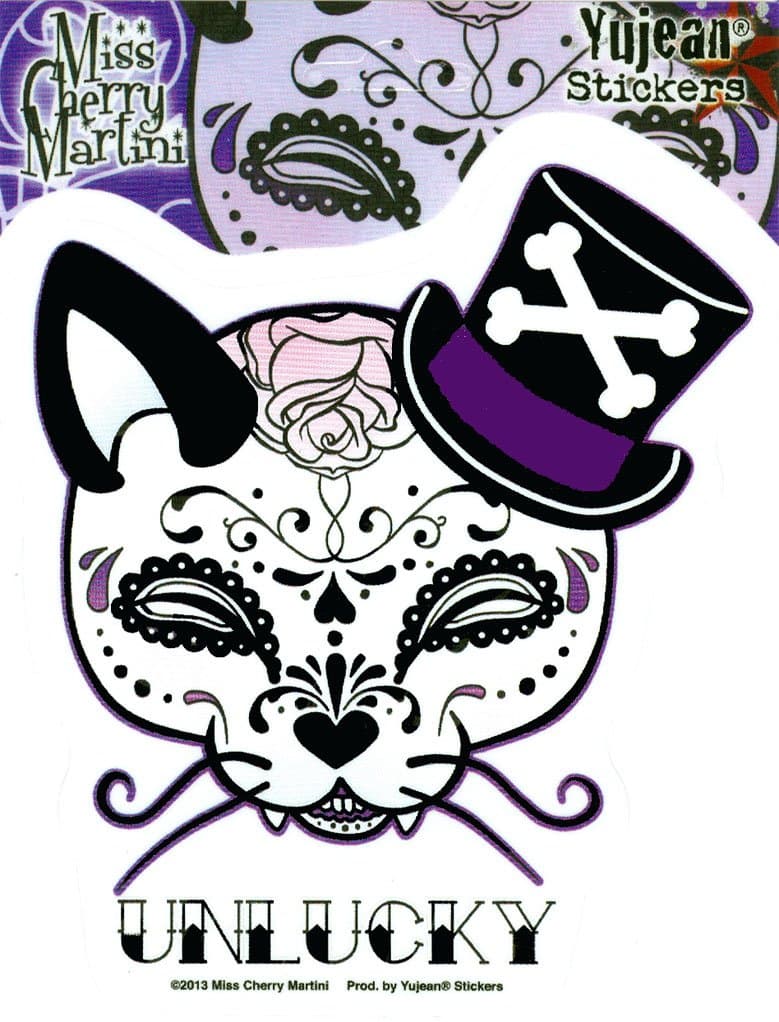 Miss Cherry Martini - Unlucky Top Hat Kitty - Sticker/Decal