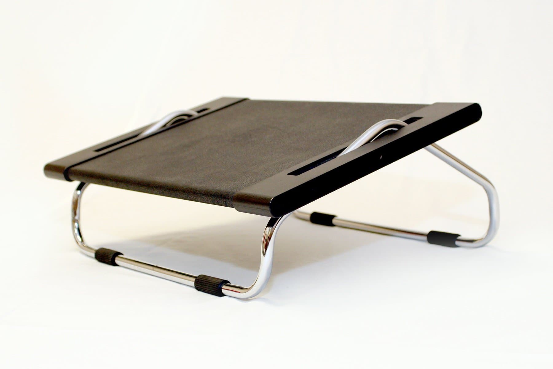 JobriFoot Rest Fully Adjustable Foot Rest - Black/Chrome, 6 Inch